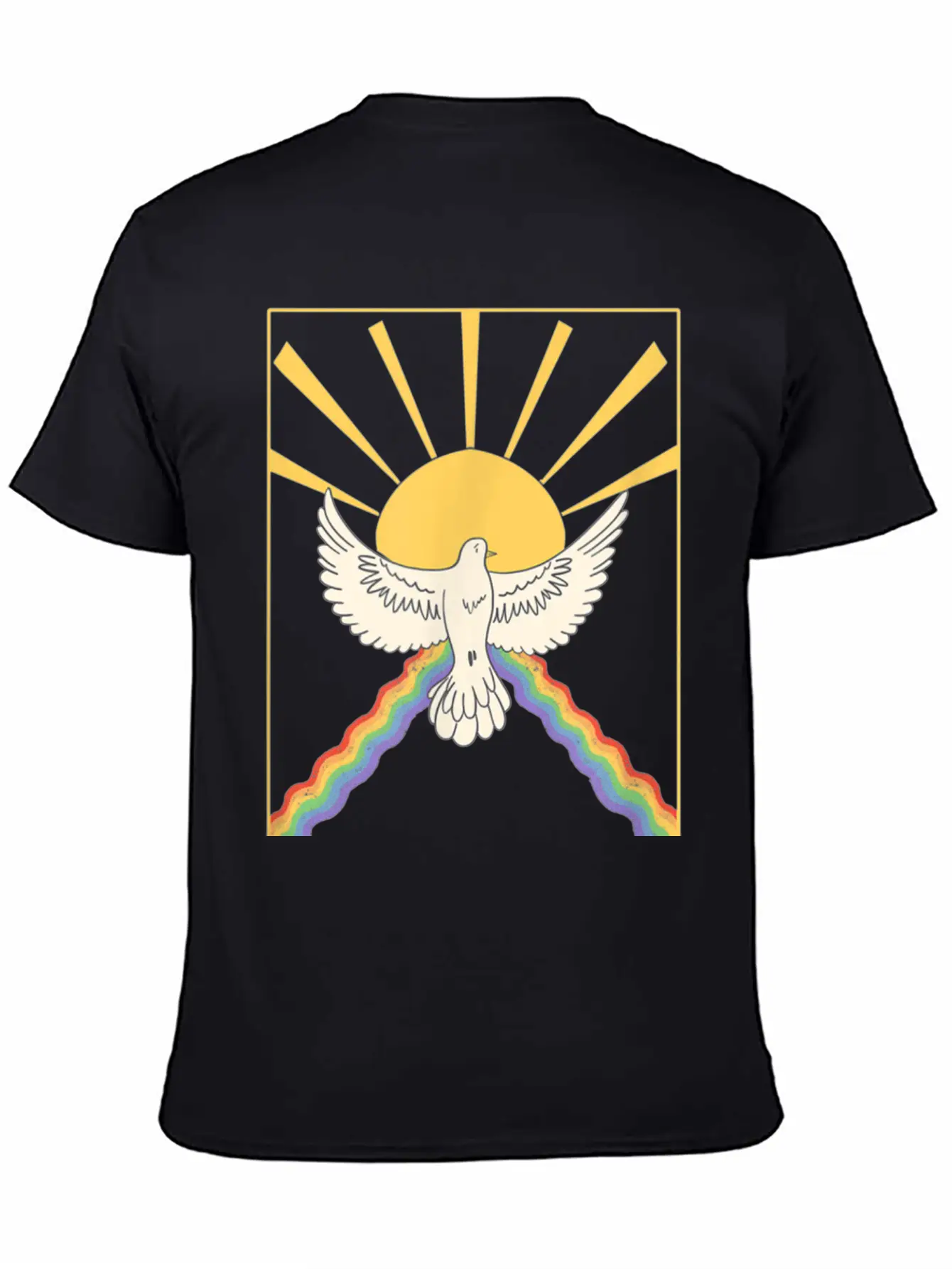 The Holy Spirit Cute Modern Dove And Rainbow Desig Modern Fit Casual T-Shirt – Clean And Versatile Design