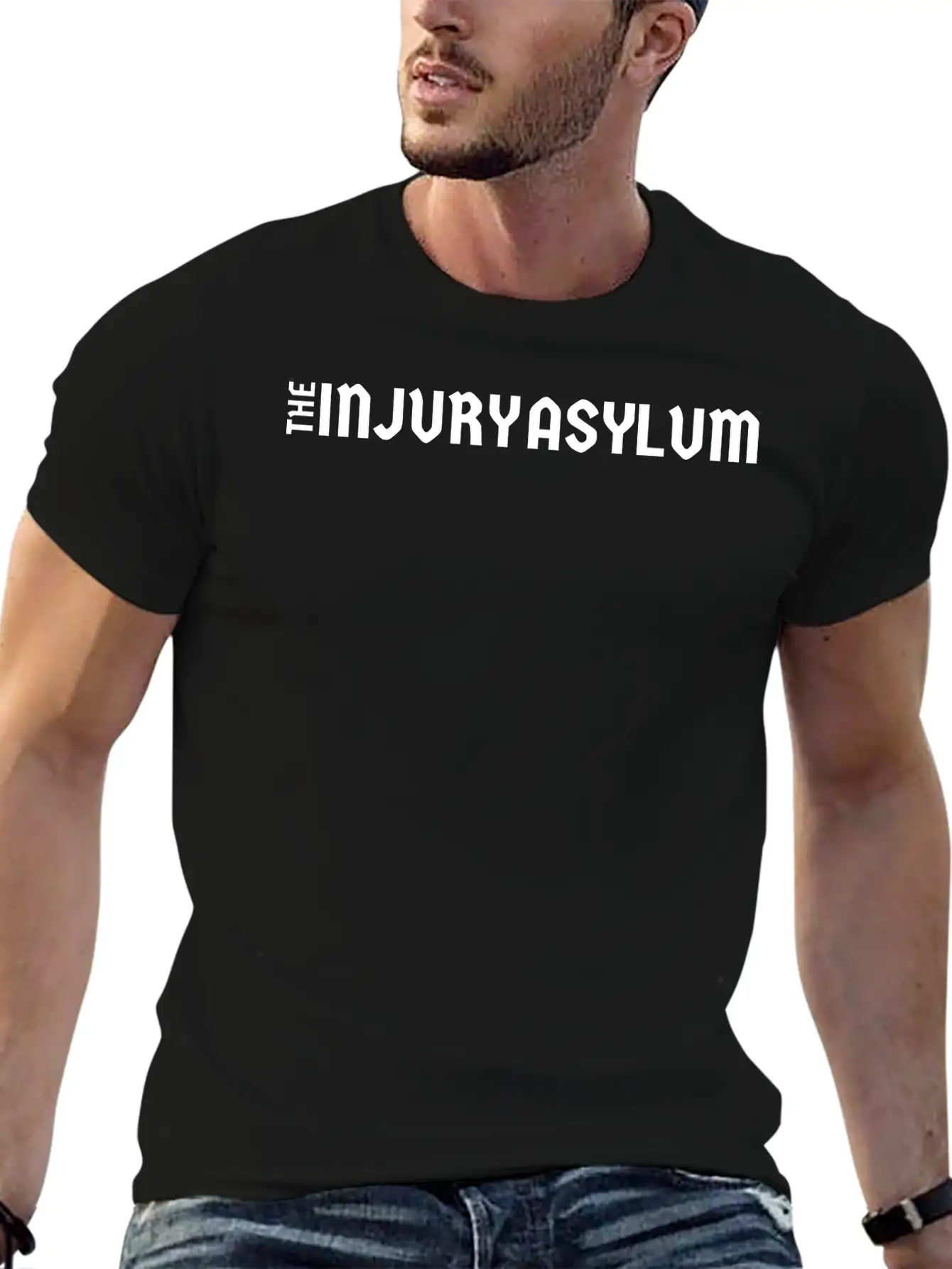 The Injury Asylum White Long Lightweight Cotton T-Shirt – Daily Comfort Graphic Shirt