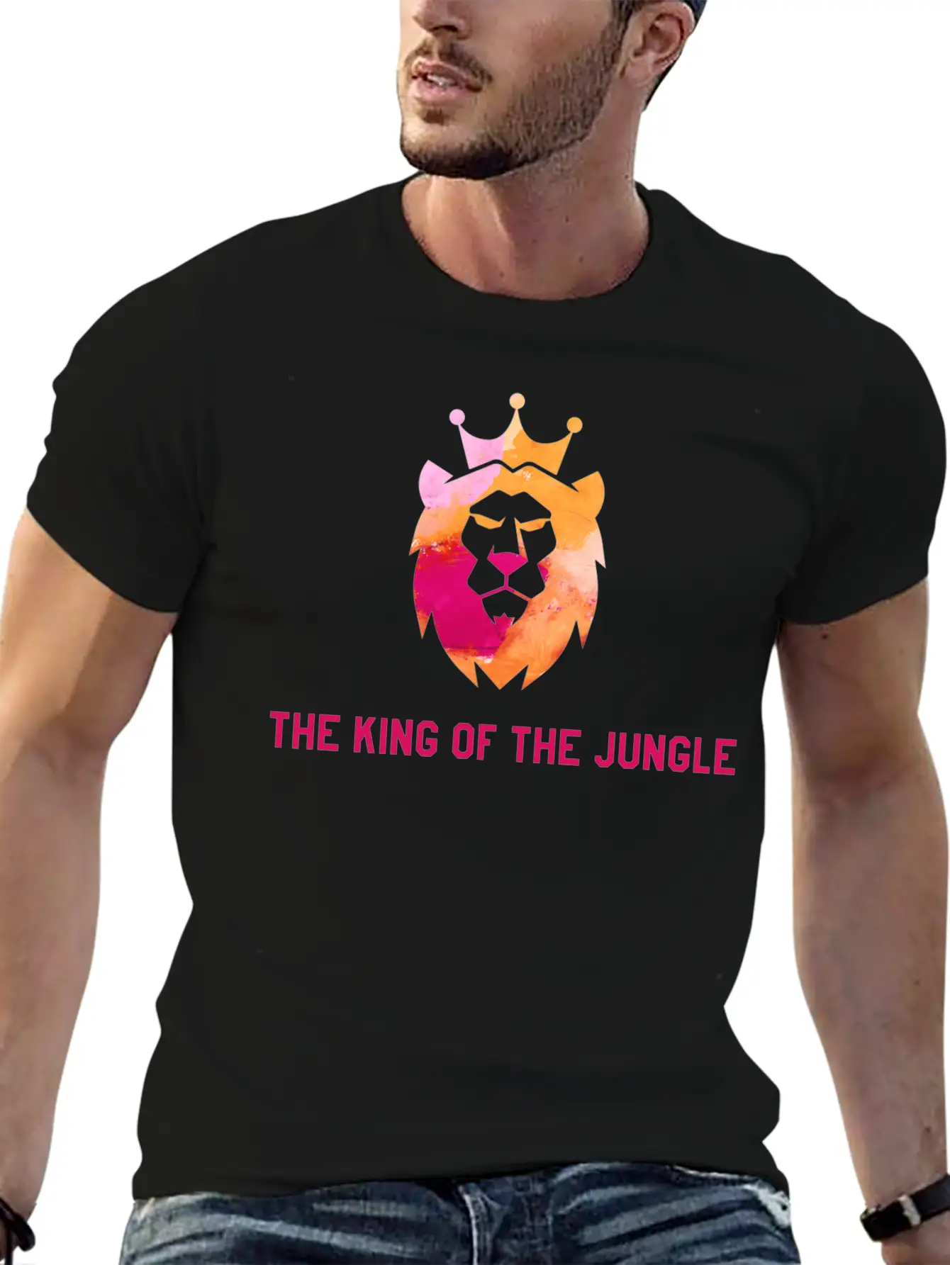 The King Of The Jungle Lightweight Cotton T-Shirt – Daily Comfort Graphic Shirt
