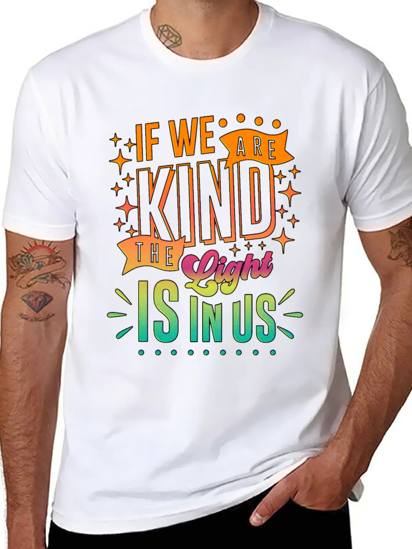 The Light Is In Us Kindness Patience Tolerance Relaxed Everyday Tee – Lightweight And Durable Cotton
