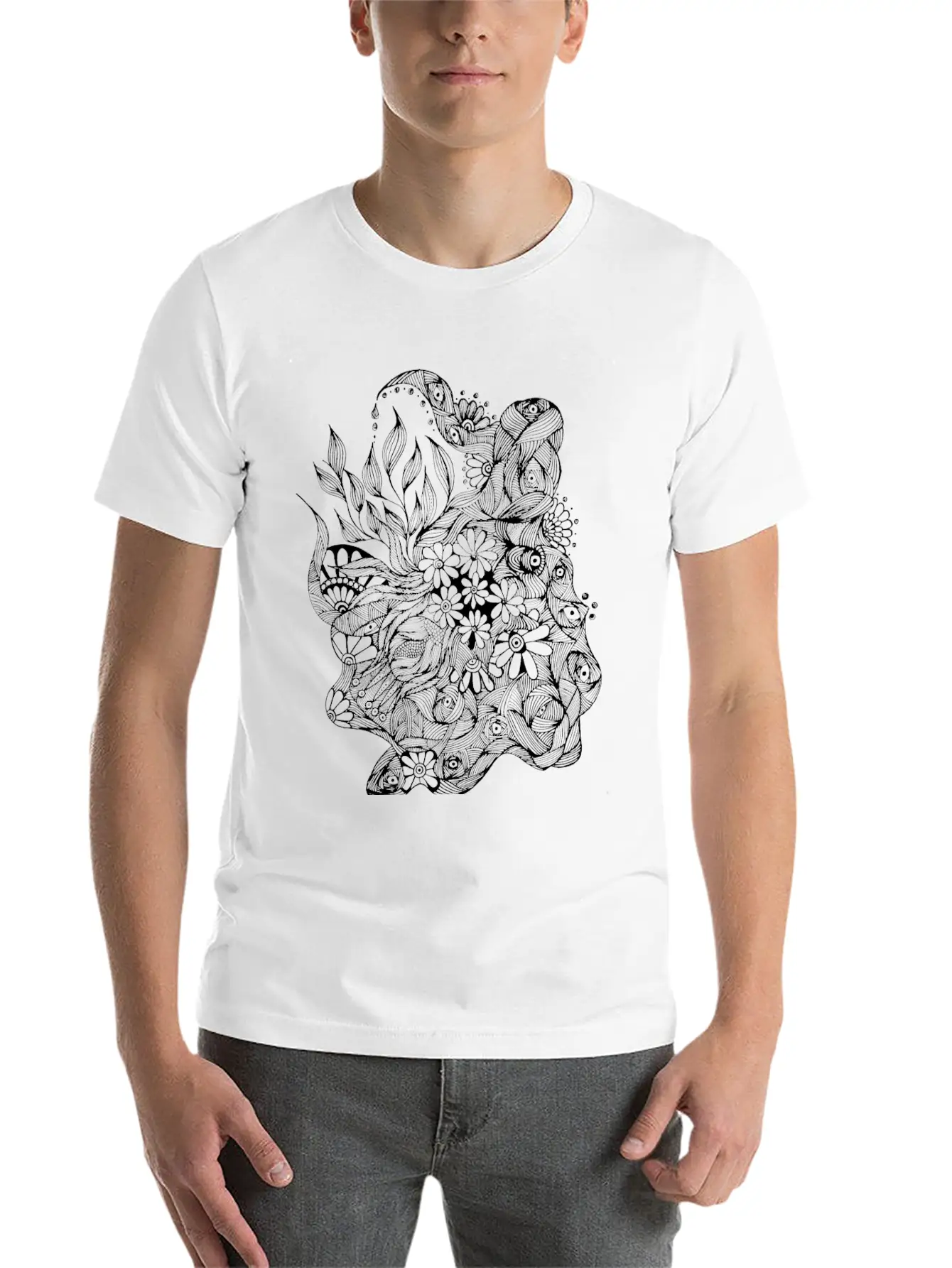 The Lined Design And The Vector Design. Essential Cotton Tee For Daily Outfits – Unisex Style