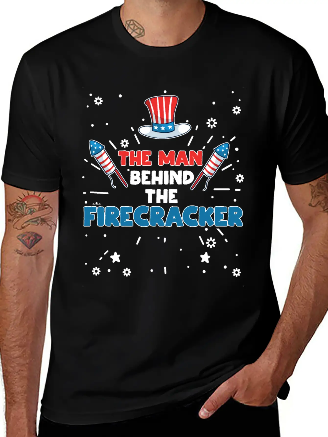 The Man Behind The Firecracker July 4th Fourth Soft Cotton Short Sleeve Tee – Unisex Wardrobe Staple