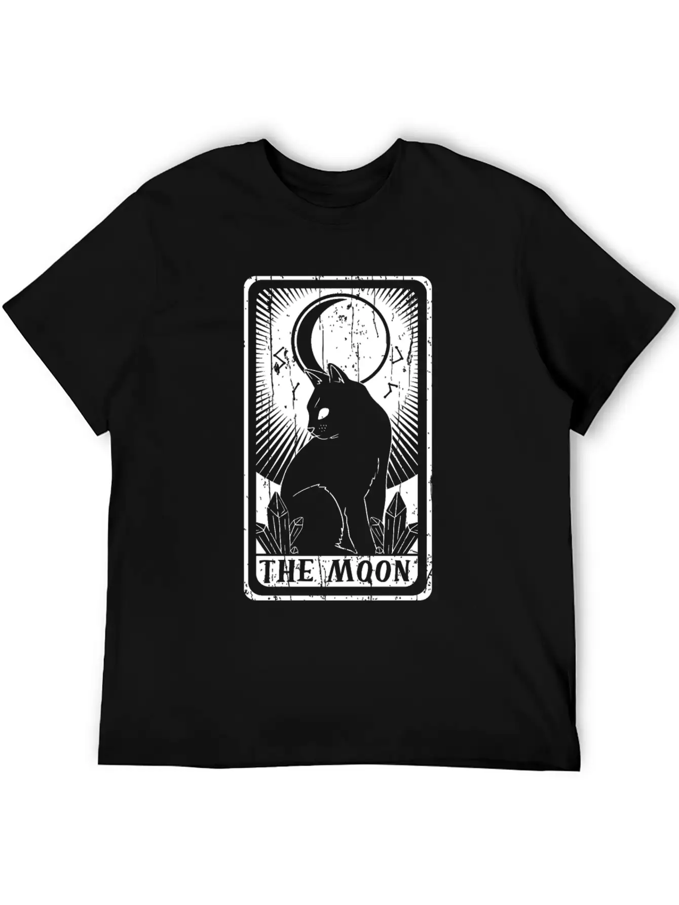 The Moon Witch Tarot Card Occult Cat Gothic Lightweight Cotton T-Shirt – Daily Comfort Graphic Shirt