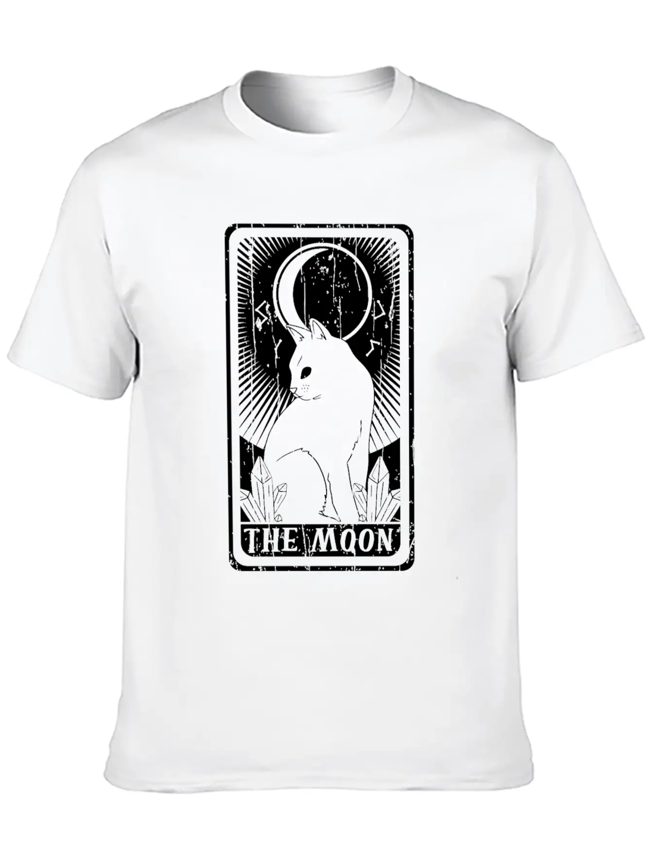 The Moon Witch Tarot Card Occult Cat Gothic Lightweight Cotton T-Shirt – Daily Comfort Graphic Shirt