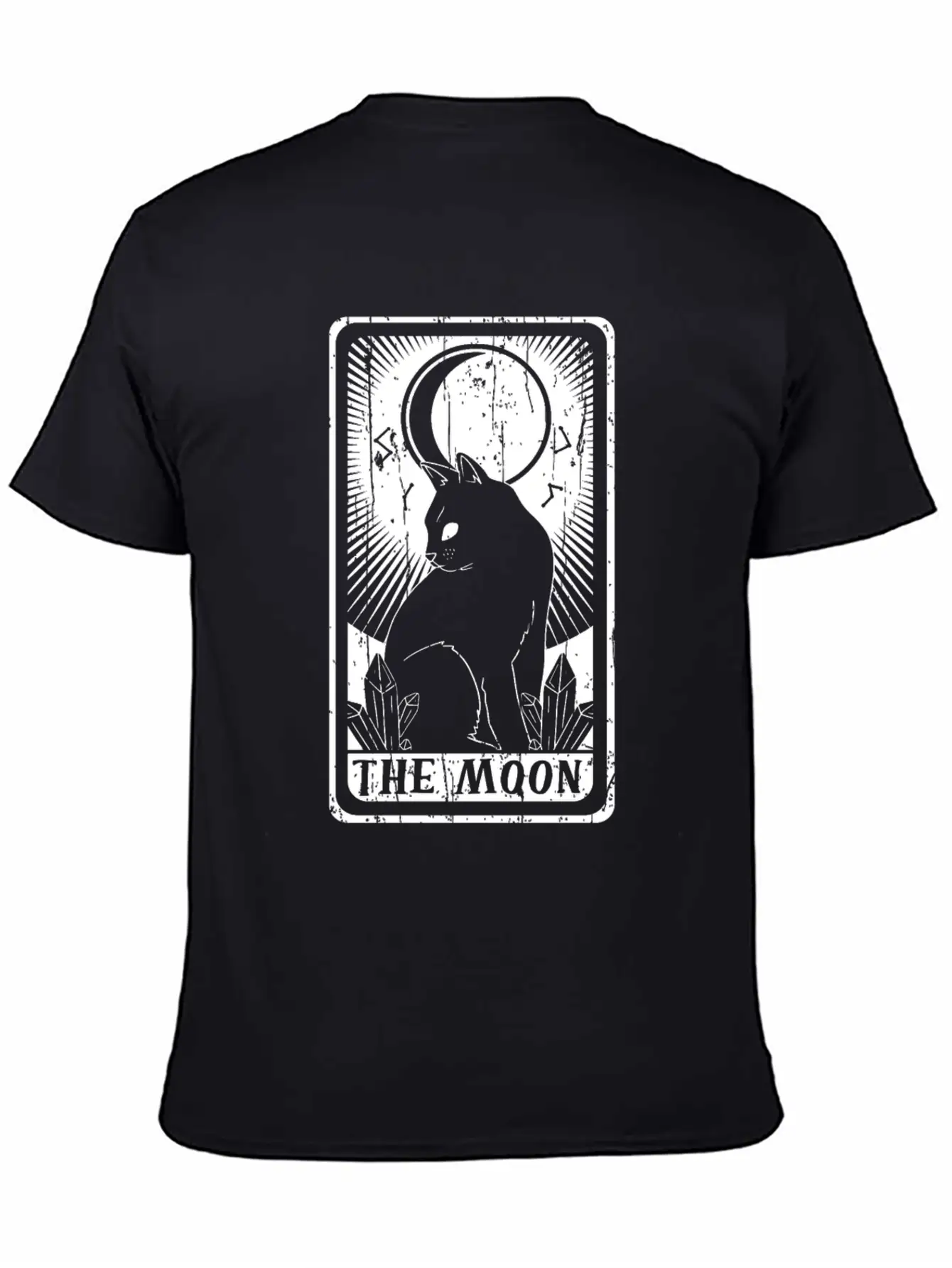 The Moon Witch Tarot Card Occult Cat Gothic Lightweight Cotton T-Shirt – Daily Comfort Graphic Shirt