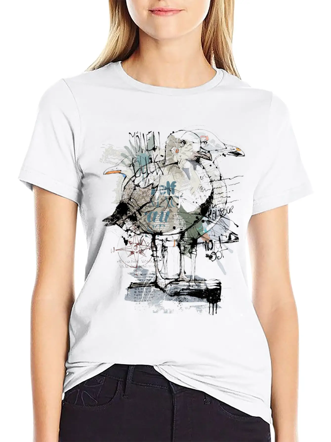 The Nervous Seagull Lightweight Cotton T-Shirt – Daily Comfort Graphic Shirt