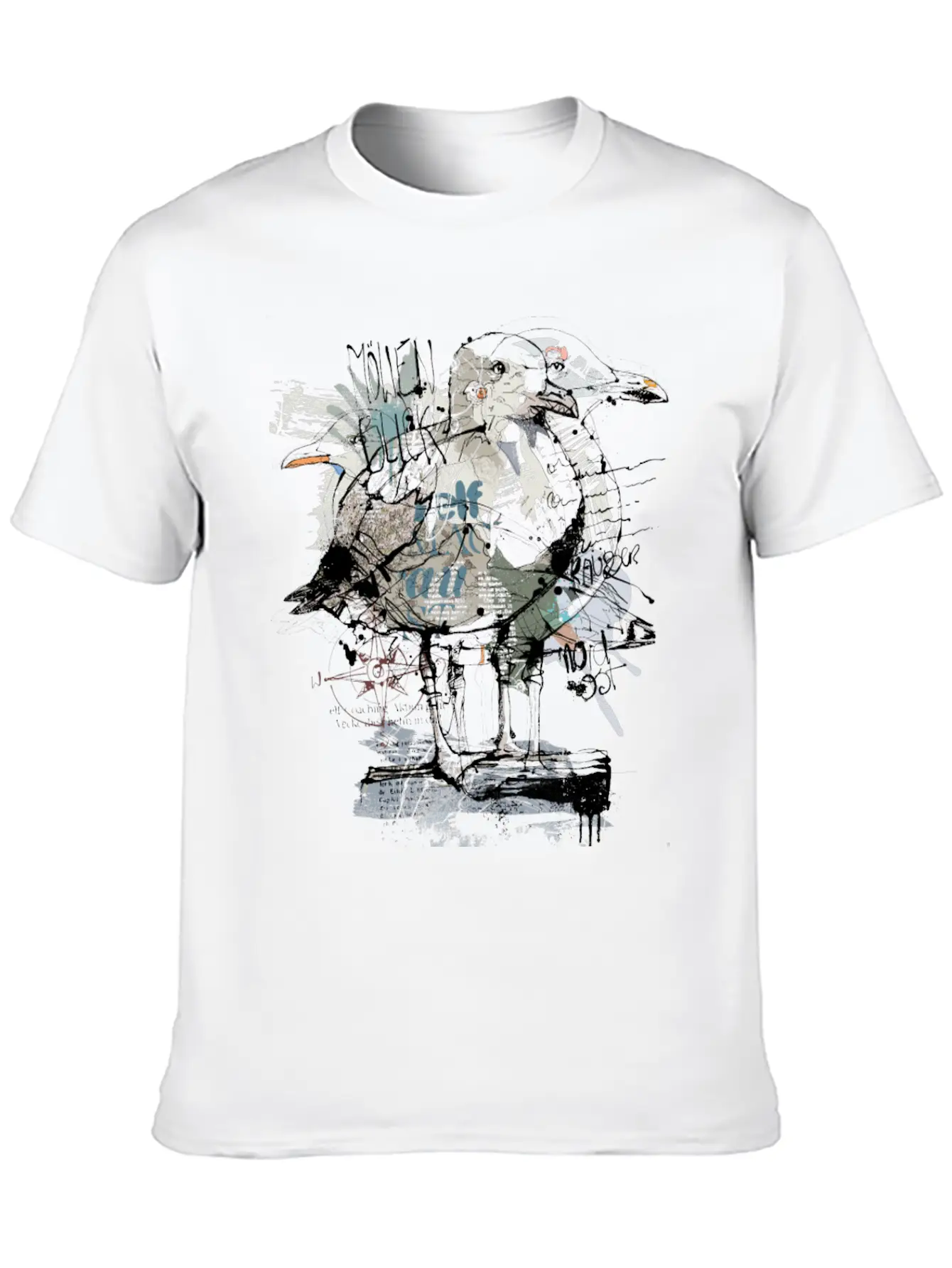 The Nervous Seagull Lightweight Cotton T-Shirt – Daily Comfort Graphic Shirt