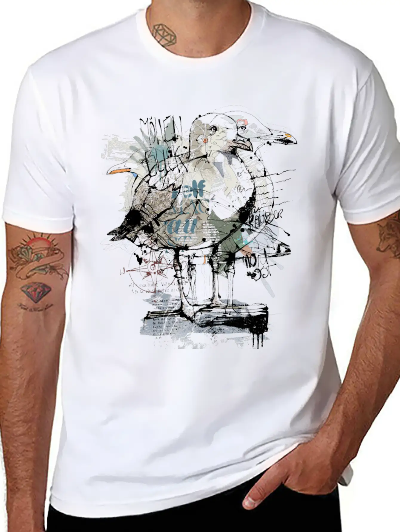 The Nervous Seagull Lightweight Cotton T-Shirt – Daily Comfort Graphic Shirt