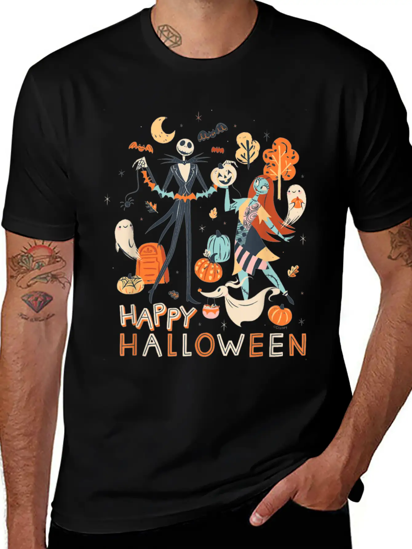 The Nightmare Christmas Jack Sally Halloween Classic Fit Graphic Tee For Daily Comfort – Unisex Cotton Shirt