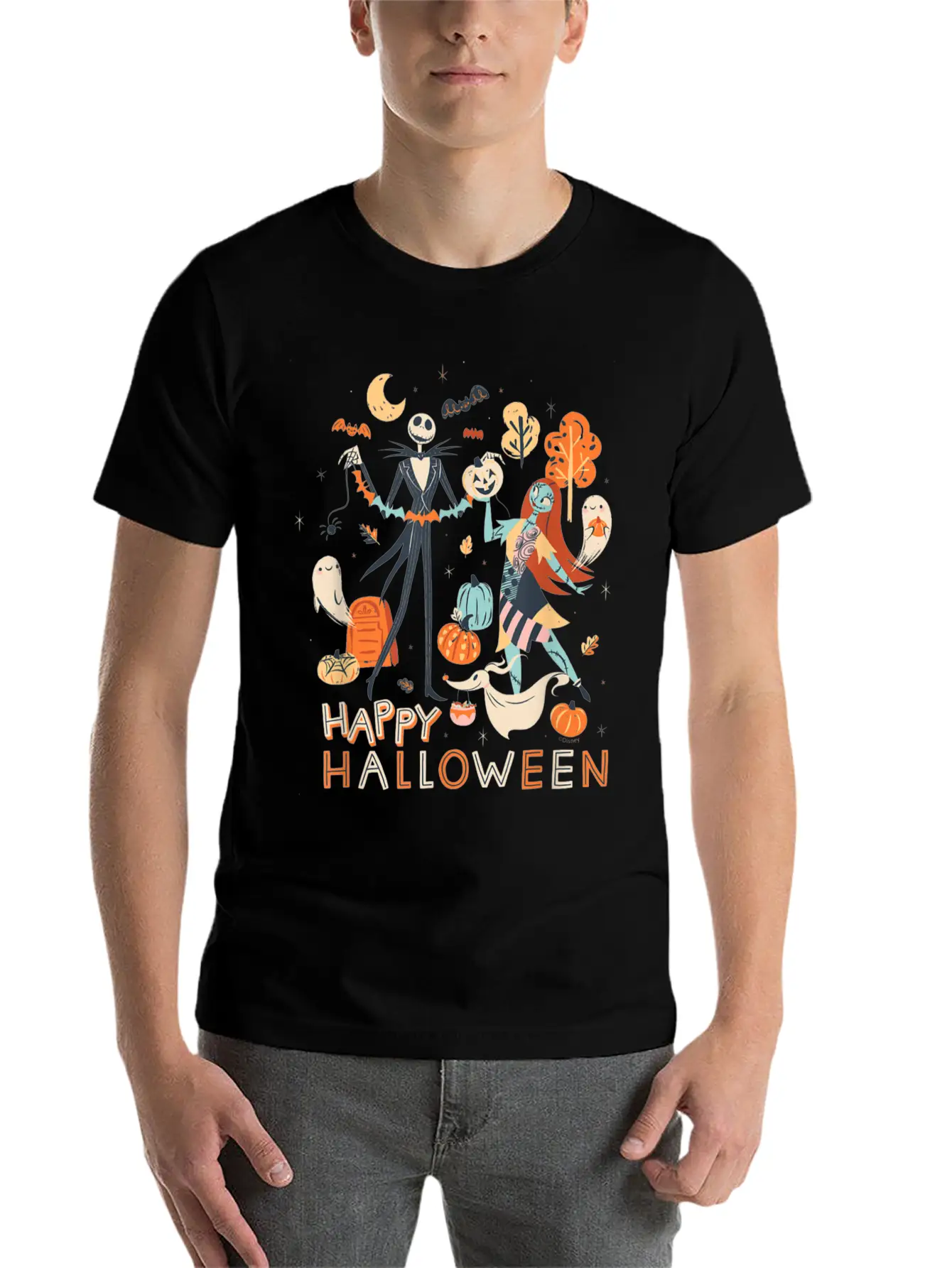 The Nightmare Christmas Jack Sally Halloween Classic Fit Graphic Tee For Daily Comfort – Unisex Cotton Shirt