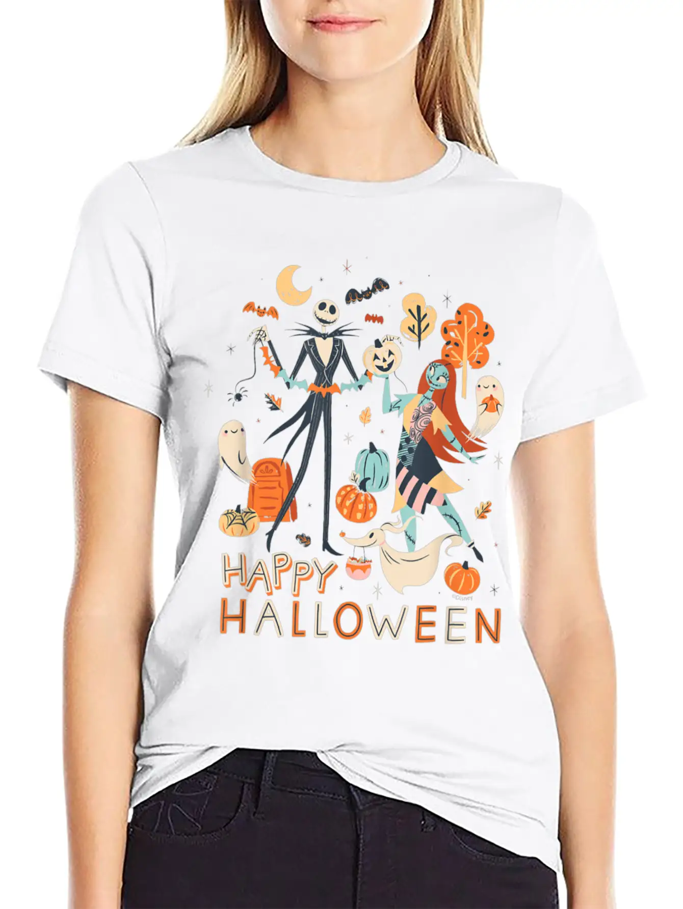The Nightmare Christmas Jack Sally Halloween Classic Fit Graphic Tee For Daily Comfort – Unisex Cotton Shirt