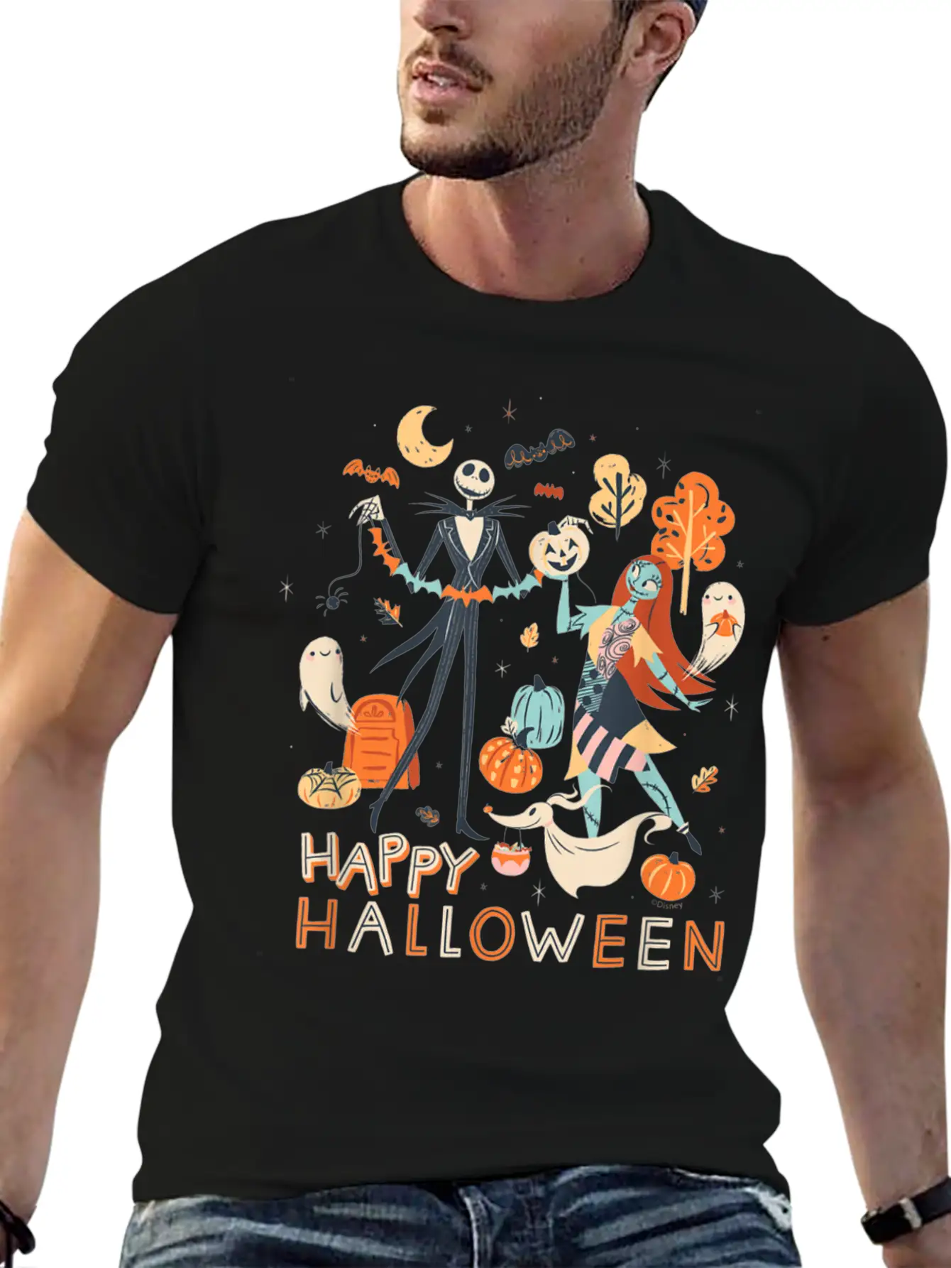 The Nightmare Christmas Jack Sally Halloween Classic Fit Graphic Tee For Daily Comfort – Unisex Cotton Shirt