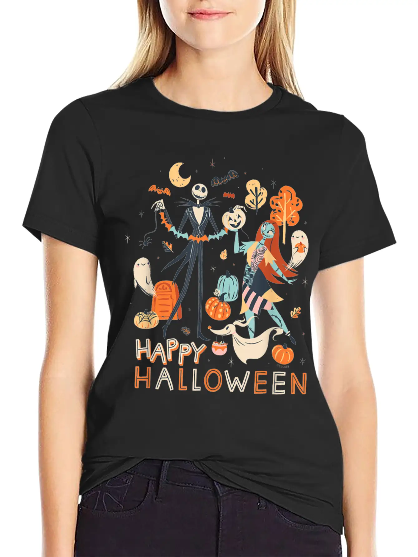 The Nightmare Christmas Jack Sally Halloween Classic Fit Graphic Tee For Daily Comfort – Unisex Cotton Shirt