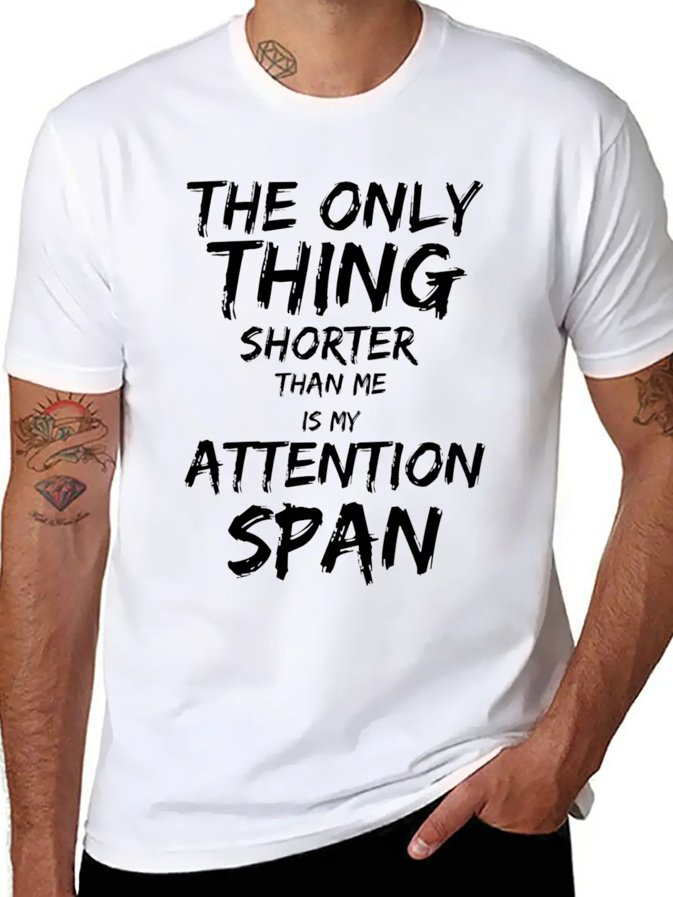 The Only Thing Shorter Than Me Is My Attention Basic Graphic T-Shirt – Daily Comfort In Soft Cotton