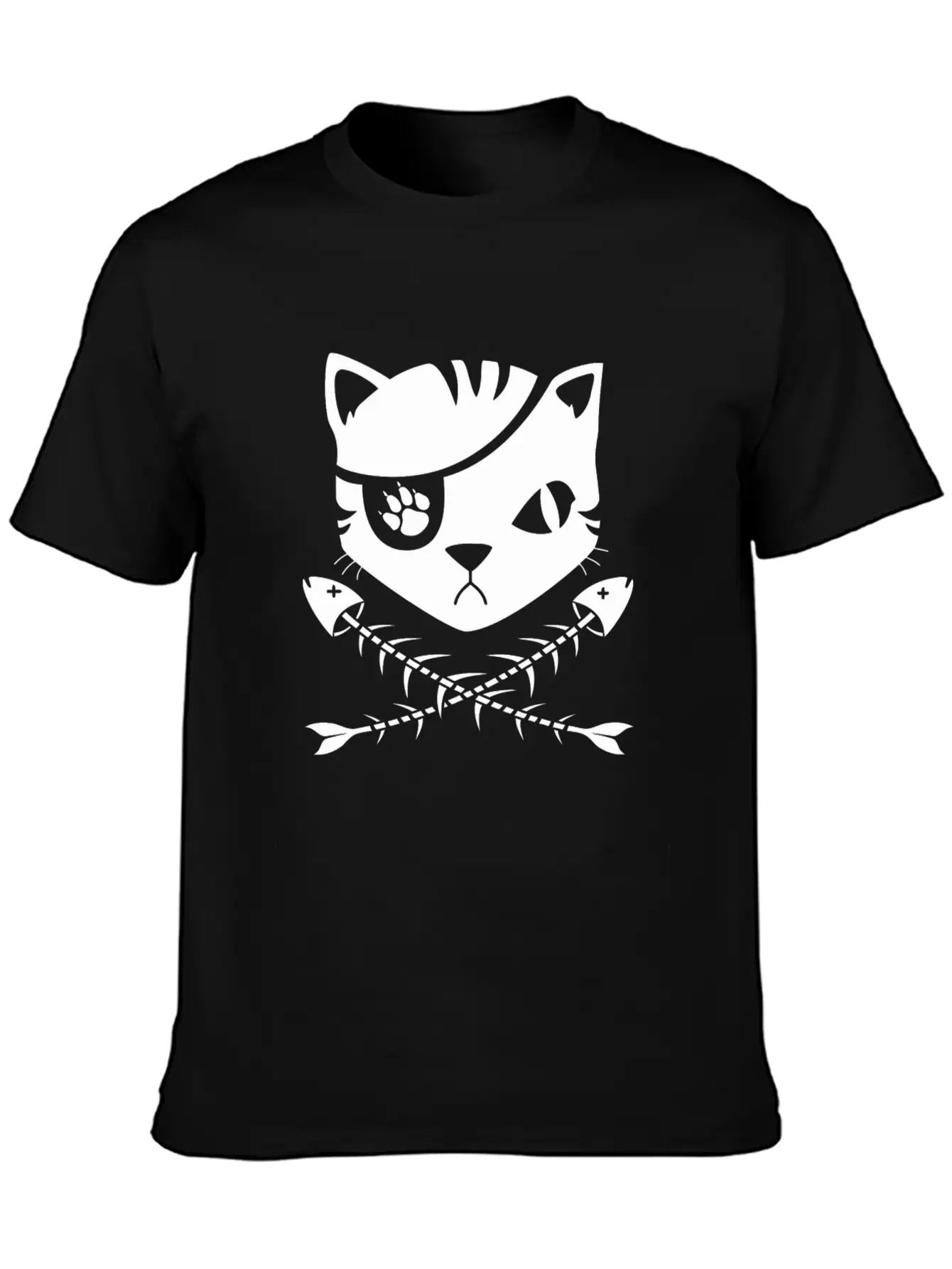 The Pirate Flag Cat Modern Fit Casual T-Shirt – Clean And Versatile Design