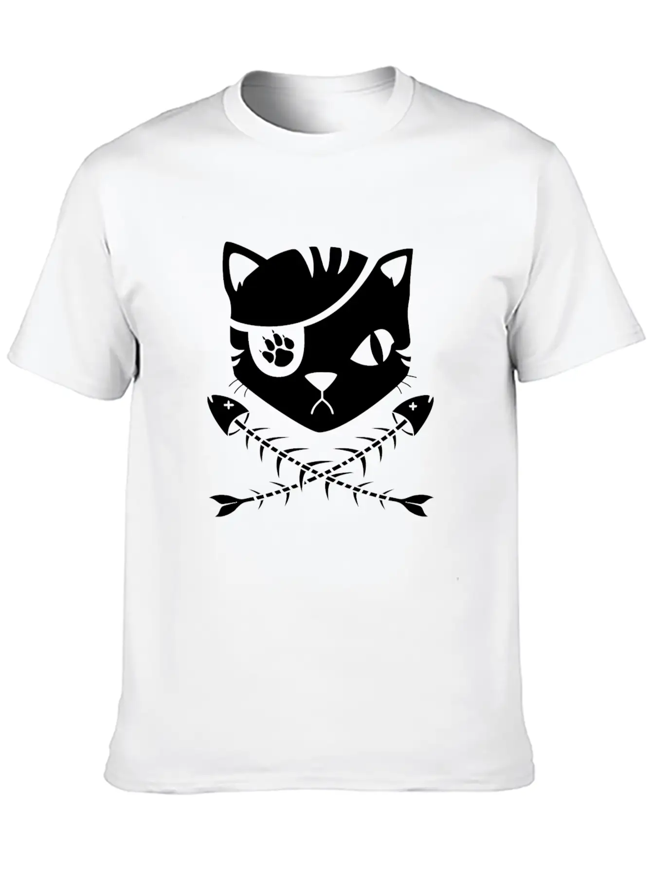 The Pirate Flag Cat Modern Fit Casual T-Shirt – Clean And Versatile Design