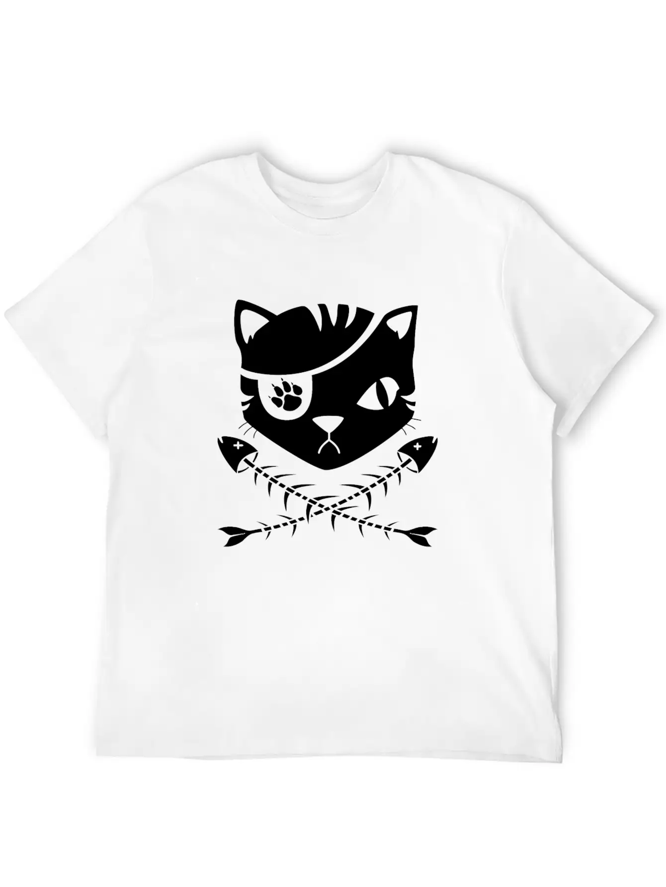 The Pirate Flag Cat Modern Fit Casual T-Shirt – Clean And Versatile Design