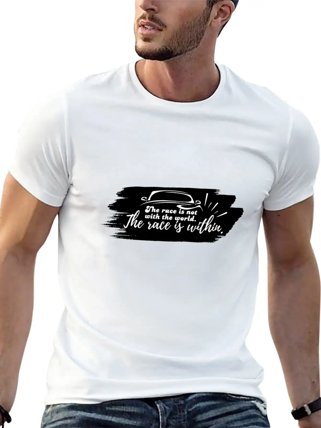 The Race Is Within Classic Fit Graphic Tee For Daily Comfort – Unisex Cotton Shirt