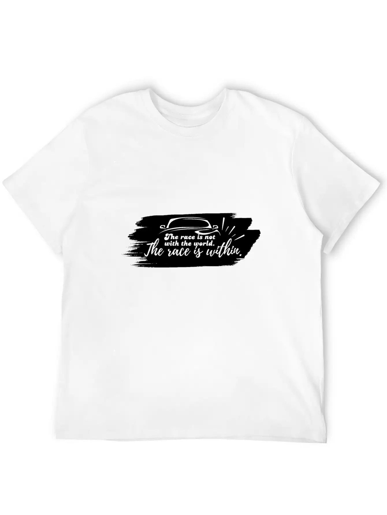The Race Is Within Classic Fit Graphic Tee For Daily Comfort – Unisex Cotton Shirt