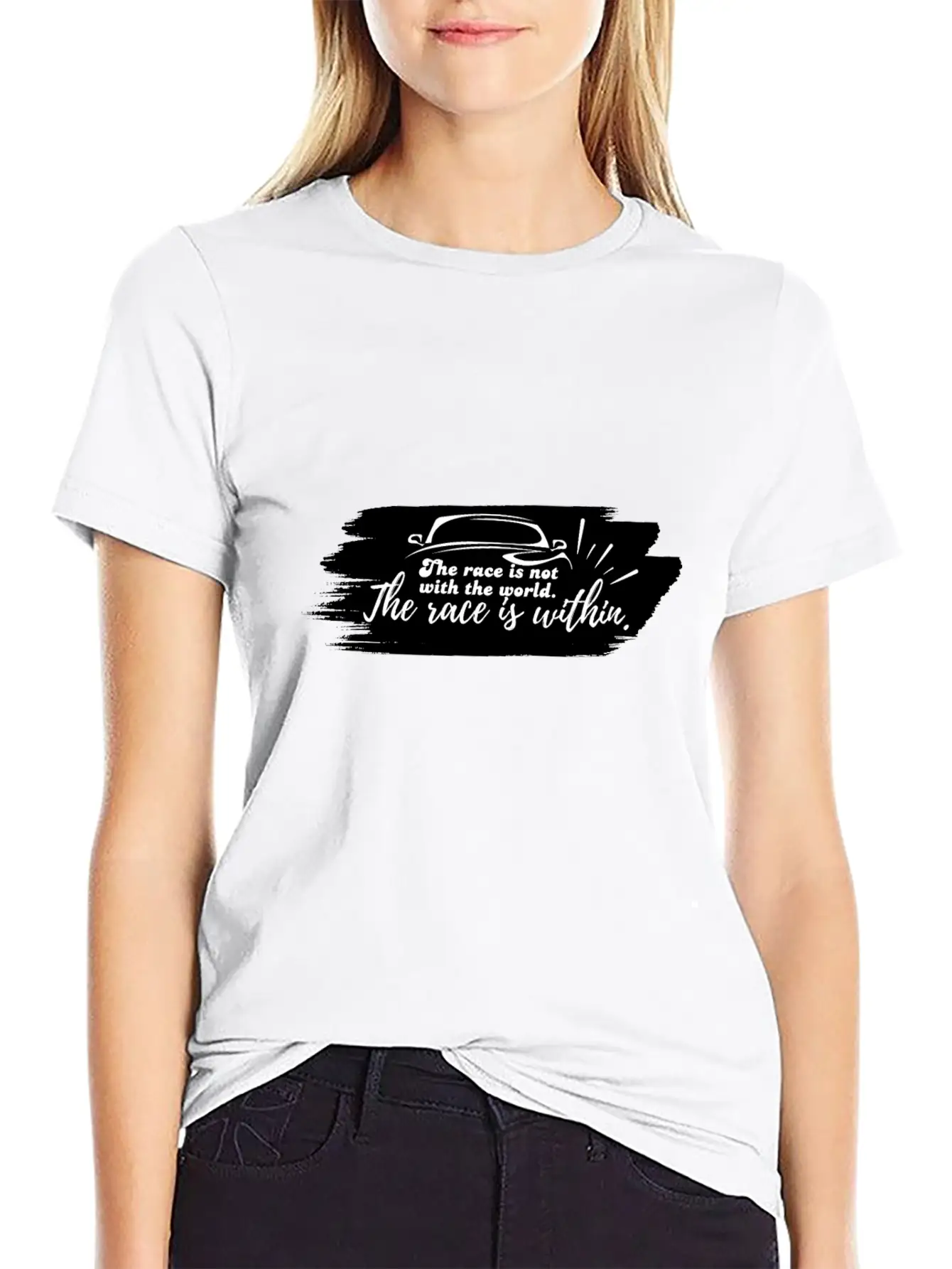 The Race Is Within Classic Fit Graphic Tee For Daily Comfort – Unisex Cotton Shirt