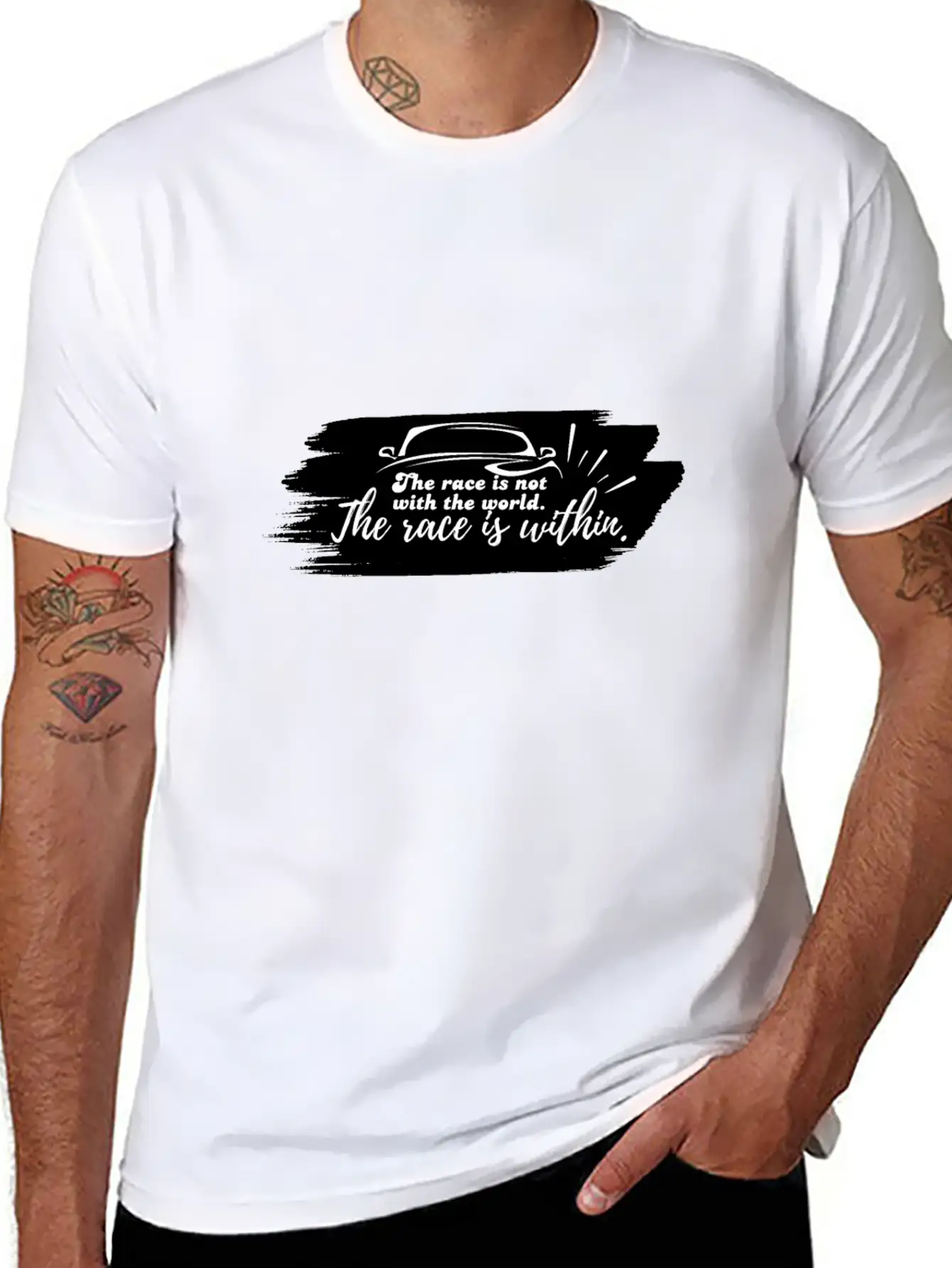 The Race Is Within Classic Fit Graphic Tee For Daily Comfort – Unisex Cotton Shirt