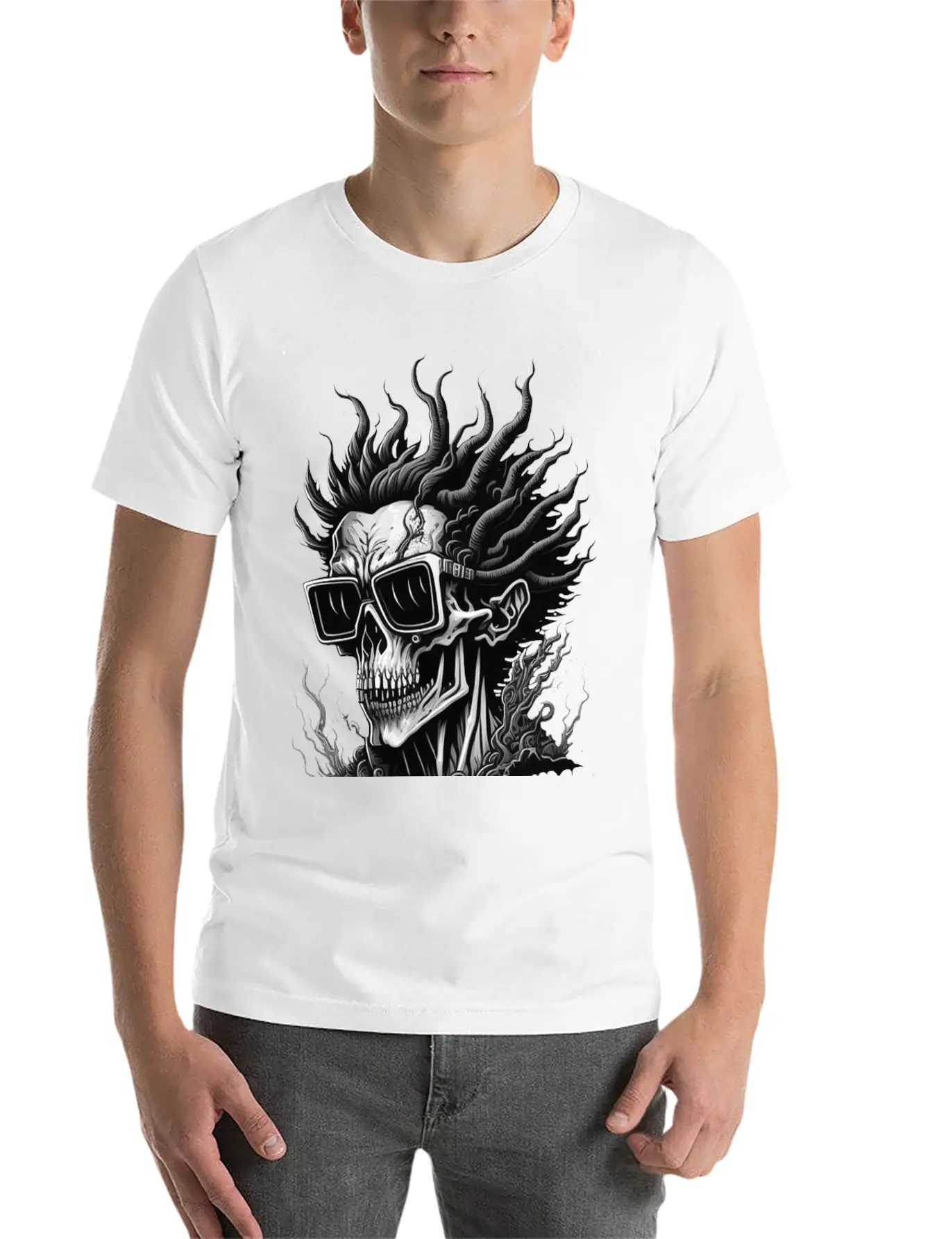 The Rockstar Skull Unisex Casual T-Shirt – Clean Design For Daily Comfort