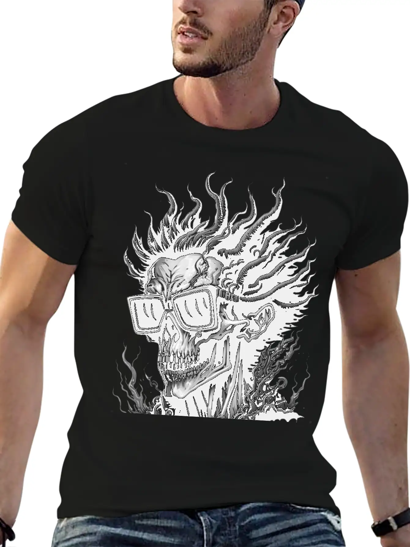 The Rockstar Skull Unisex Casual T-Shirt – Clean Design For Daily Comfort