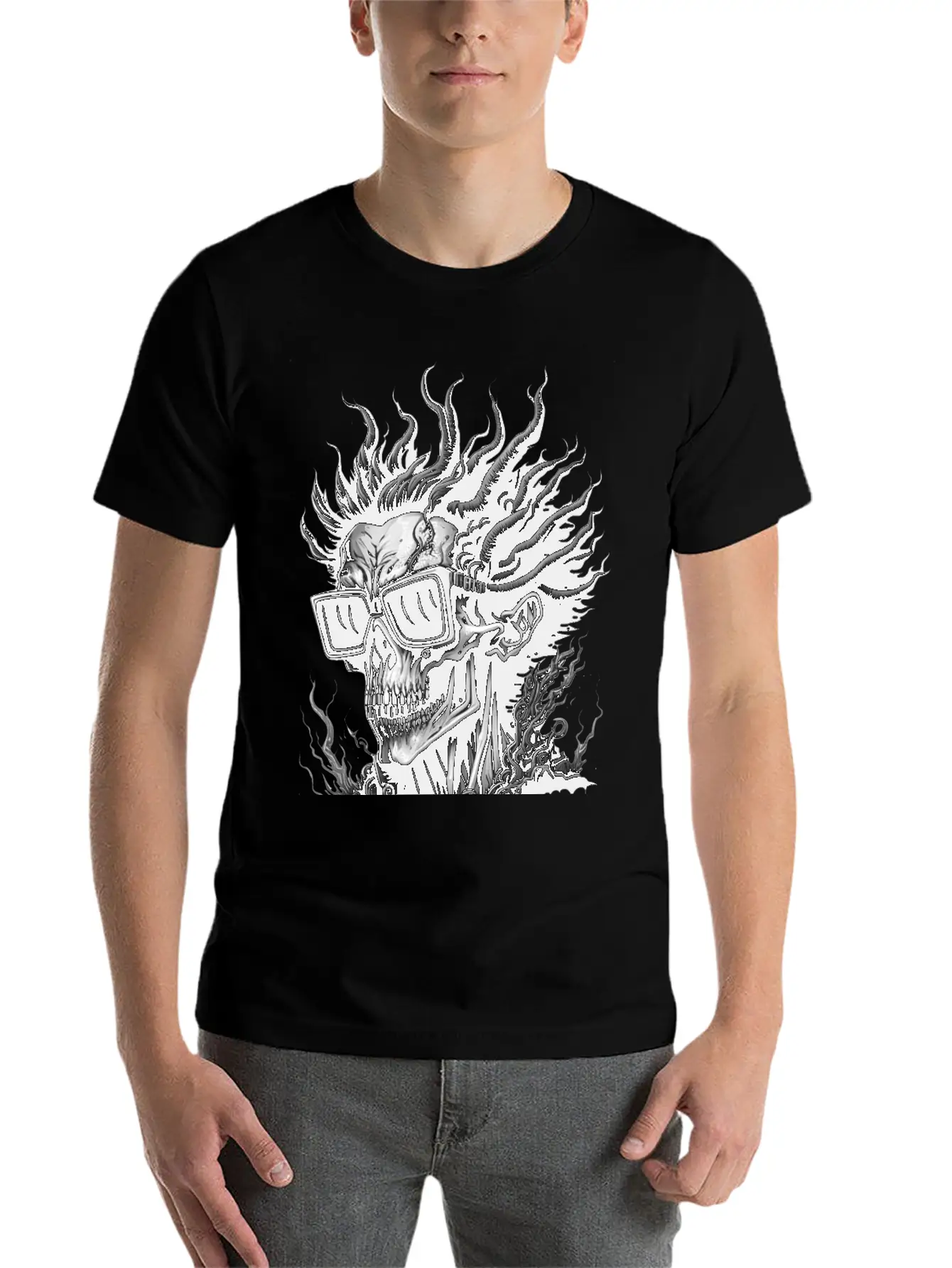 The Rockstar Skull Unisex Casual T-Shirt – Clean Design For Daily Comfort