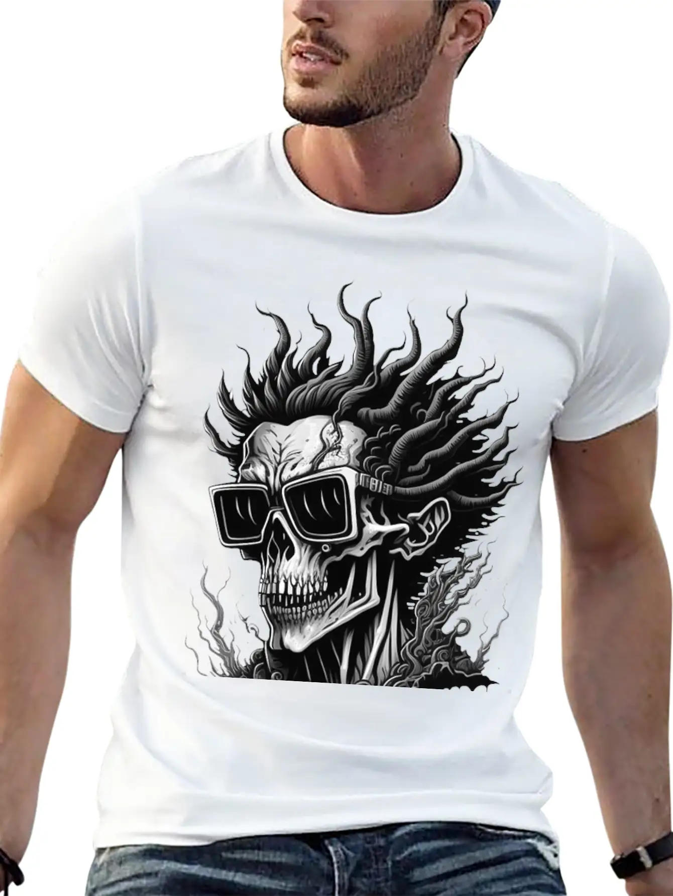 The Rockstar Skull Unisex Casual T-Shirt – Clean Design For Daily Comfort