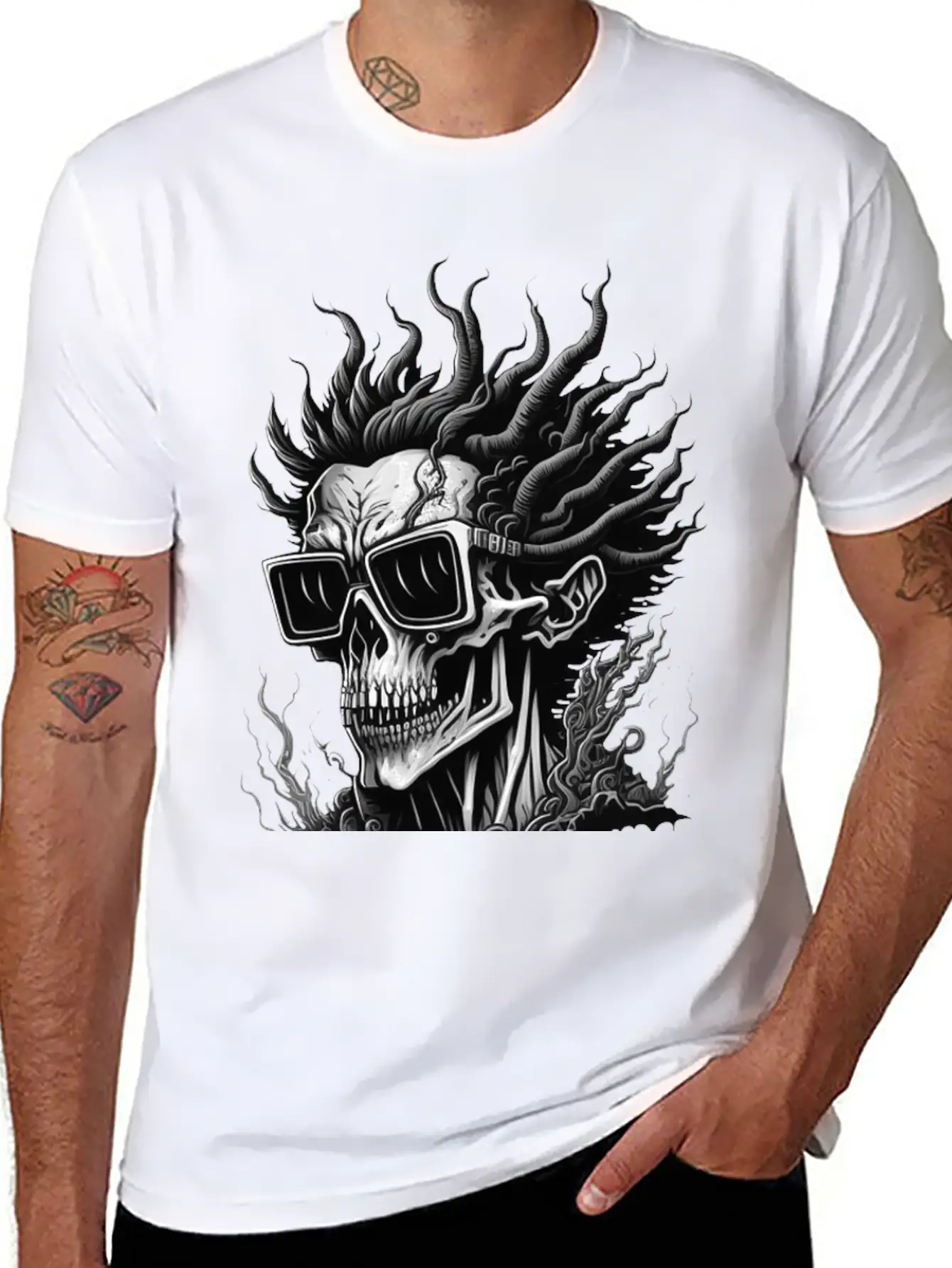 The Rockstar Skull Unisex Casual T-Shirt – Clean Design For Daily Comfort