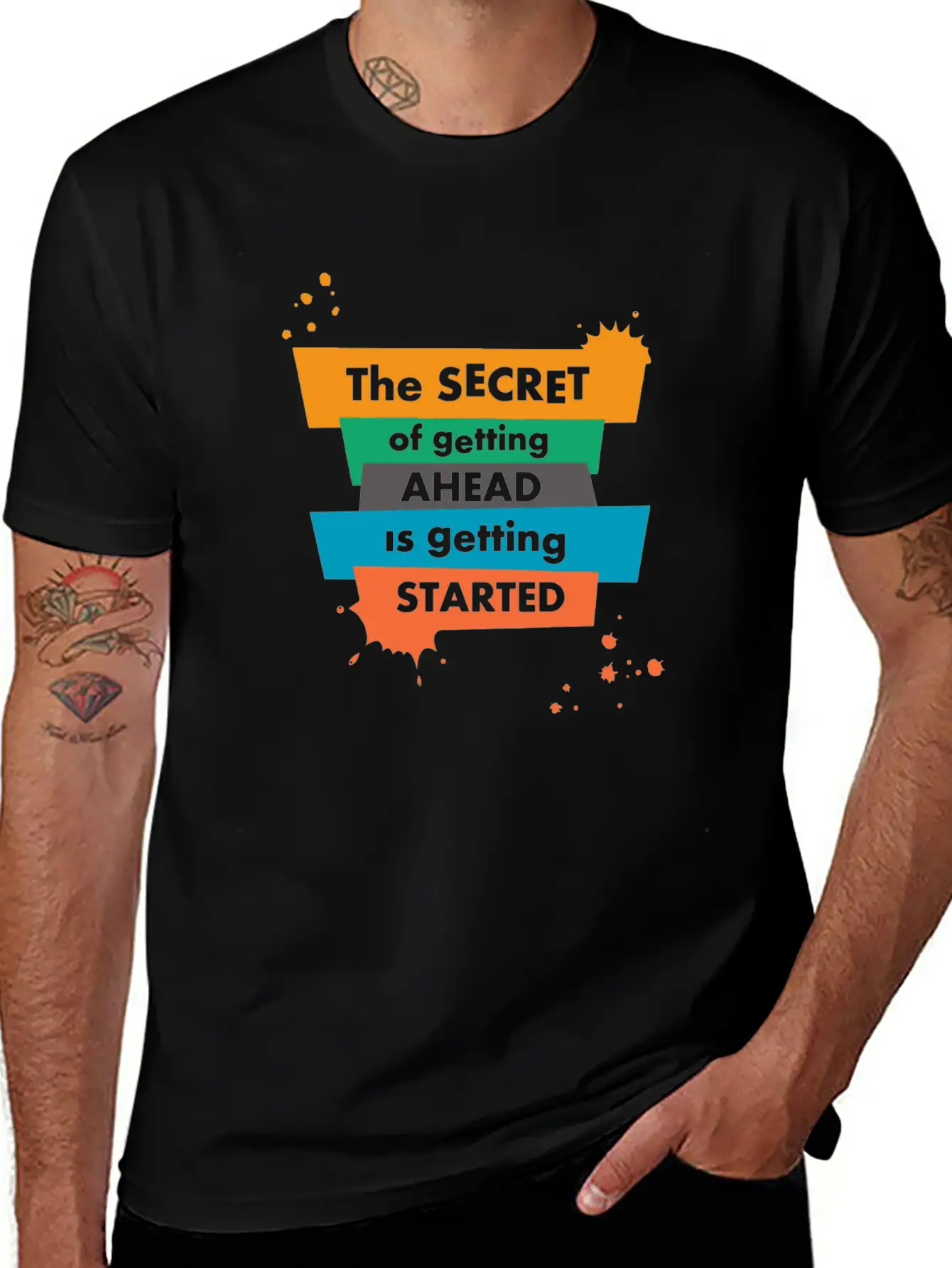 The Secret Of Getting Ahead Is Getting Started Unisex Casual T-Shirt – Clean Design For Daily Comfort
