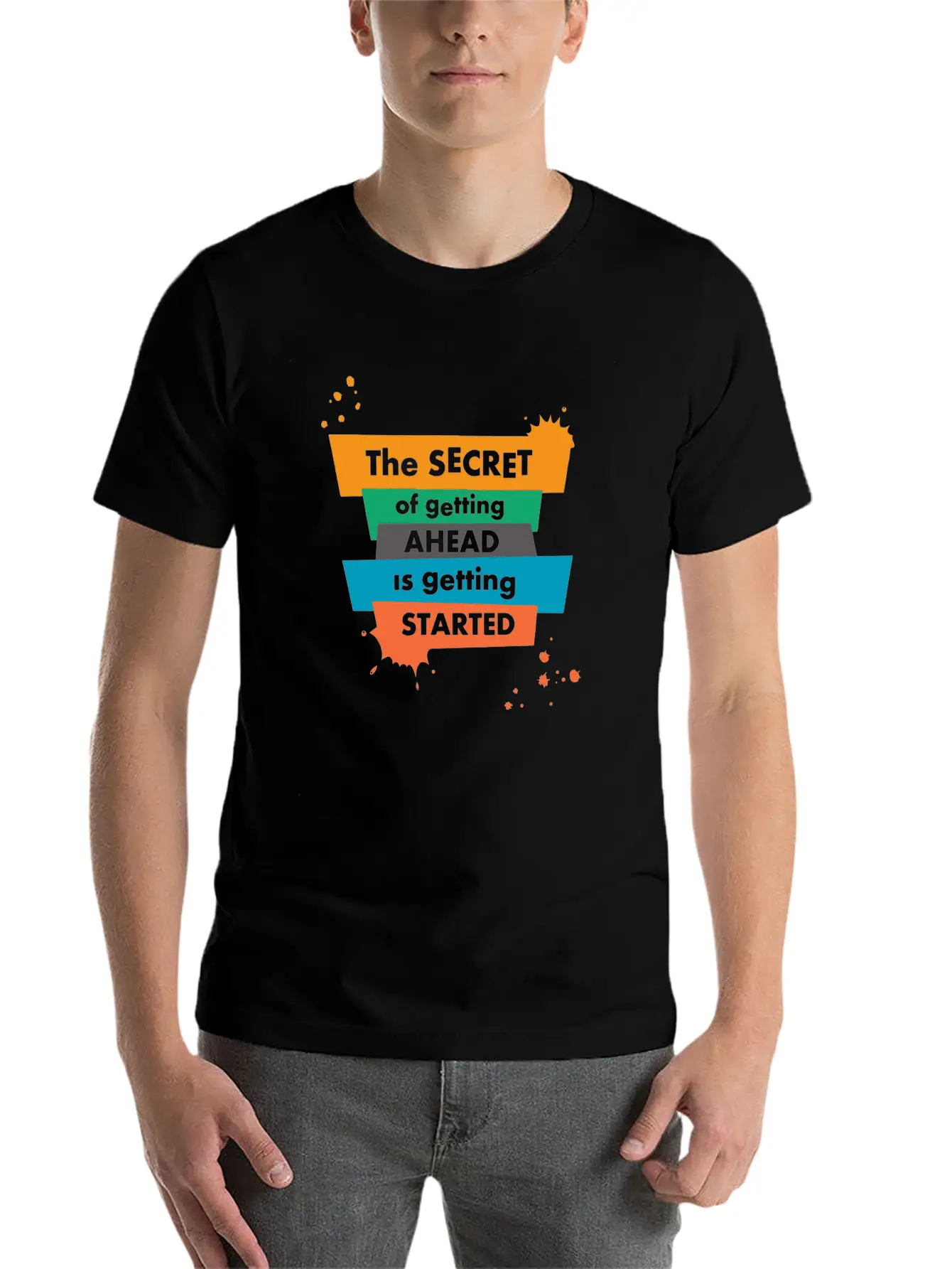 The Secret Of Getting Ahead Is Getting Started Unisex Casual T-Shirt – Clean Design For Daily Comfort