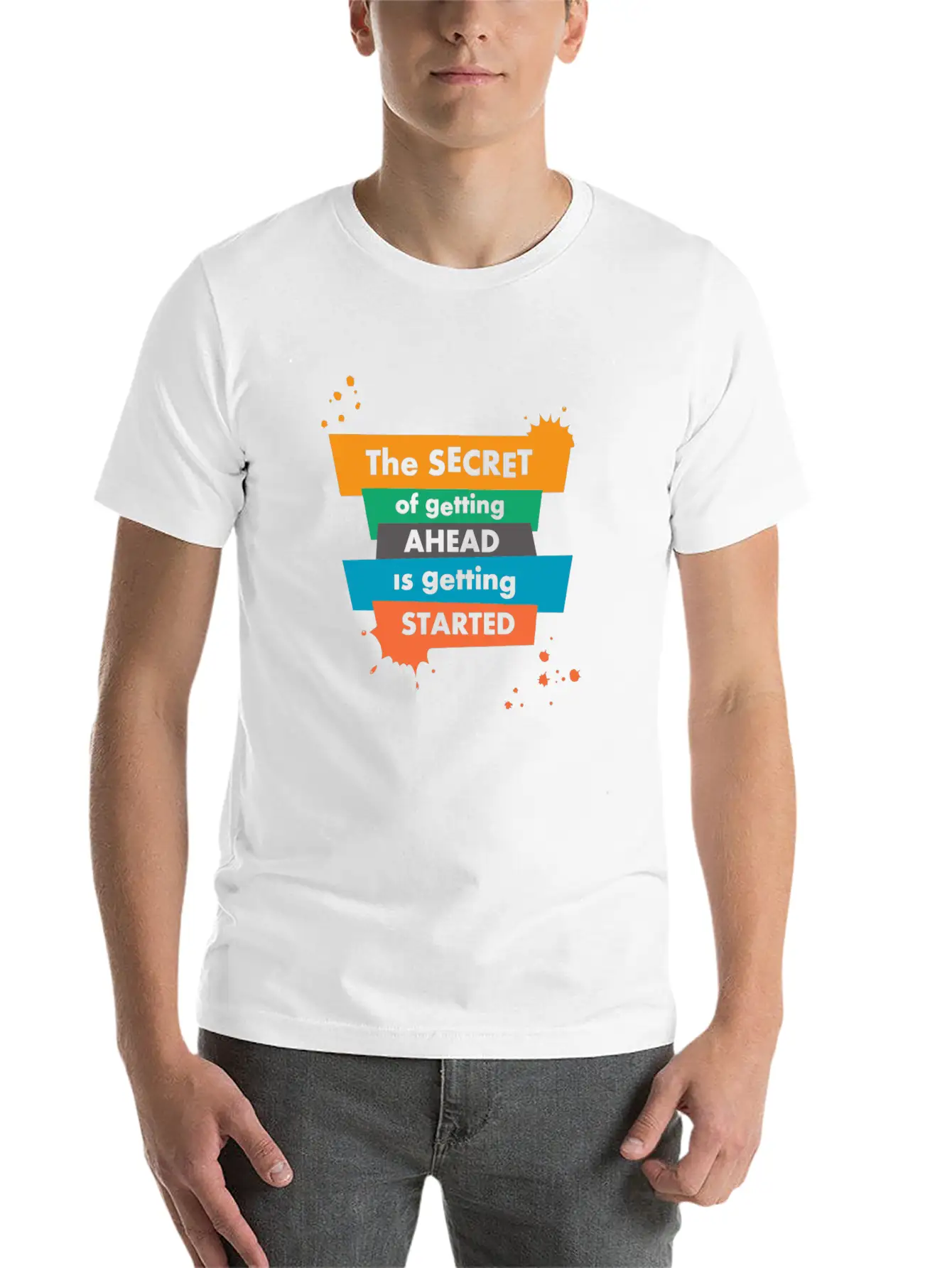 The Secret Of Getting Ahead Is Getting Started Unisex Casual T-Shirt – Clean Design For Daily Comfort