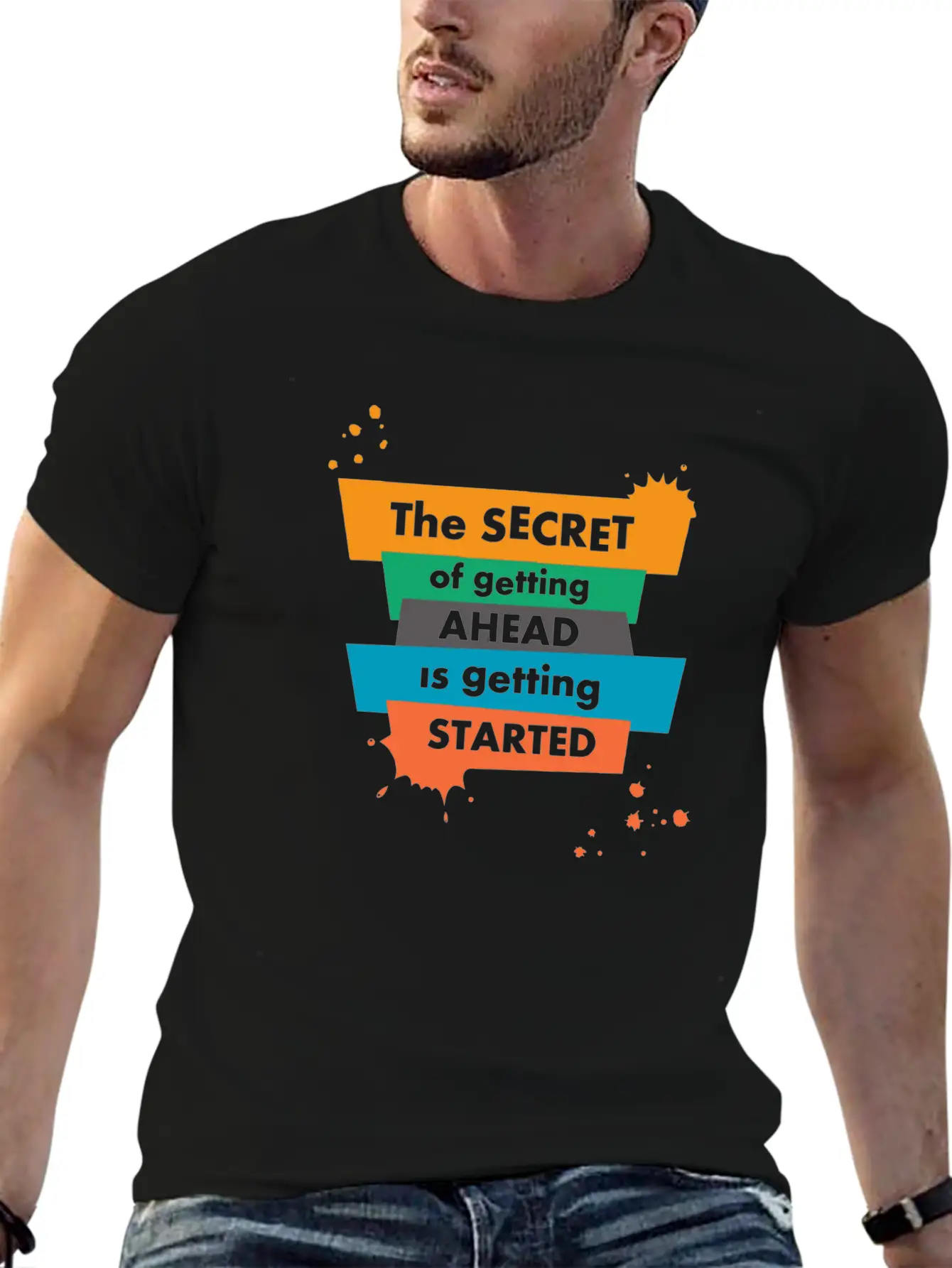 The Secret Of Getting Ahead Is Getting Started Unisex Casual T-Shirt – Clean Design For Daily Comfort