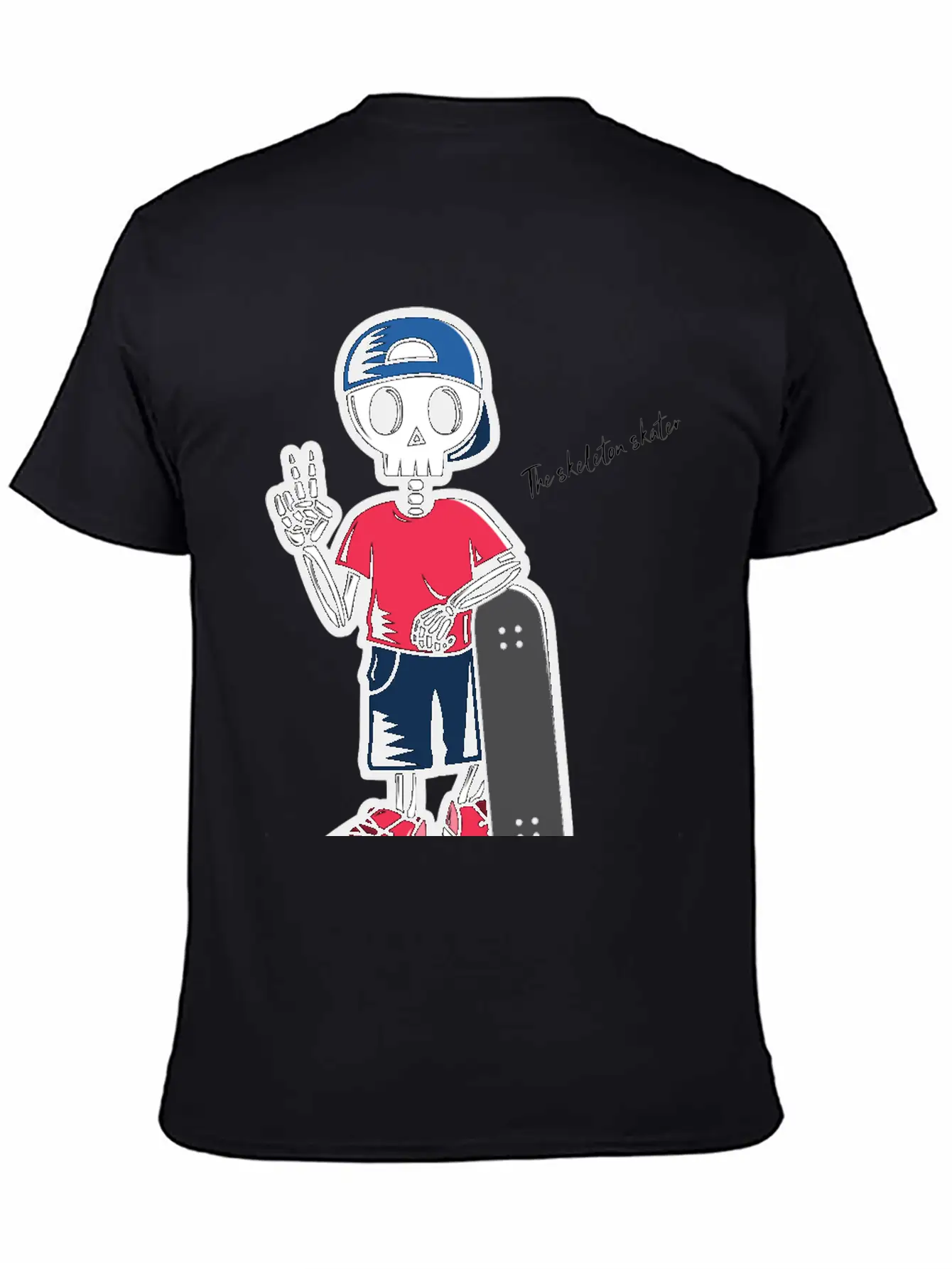 The Skeleton Skater Lightweight Cotton T-Shirt – Daily Comfort Graphic Shirt
