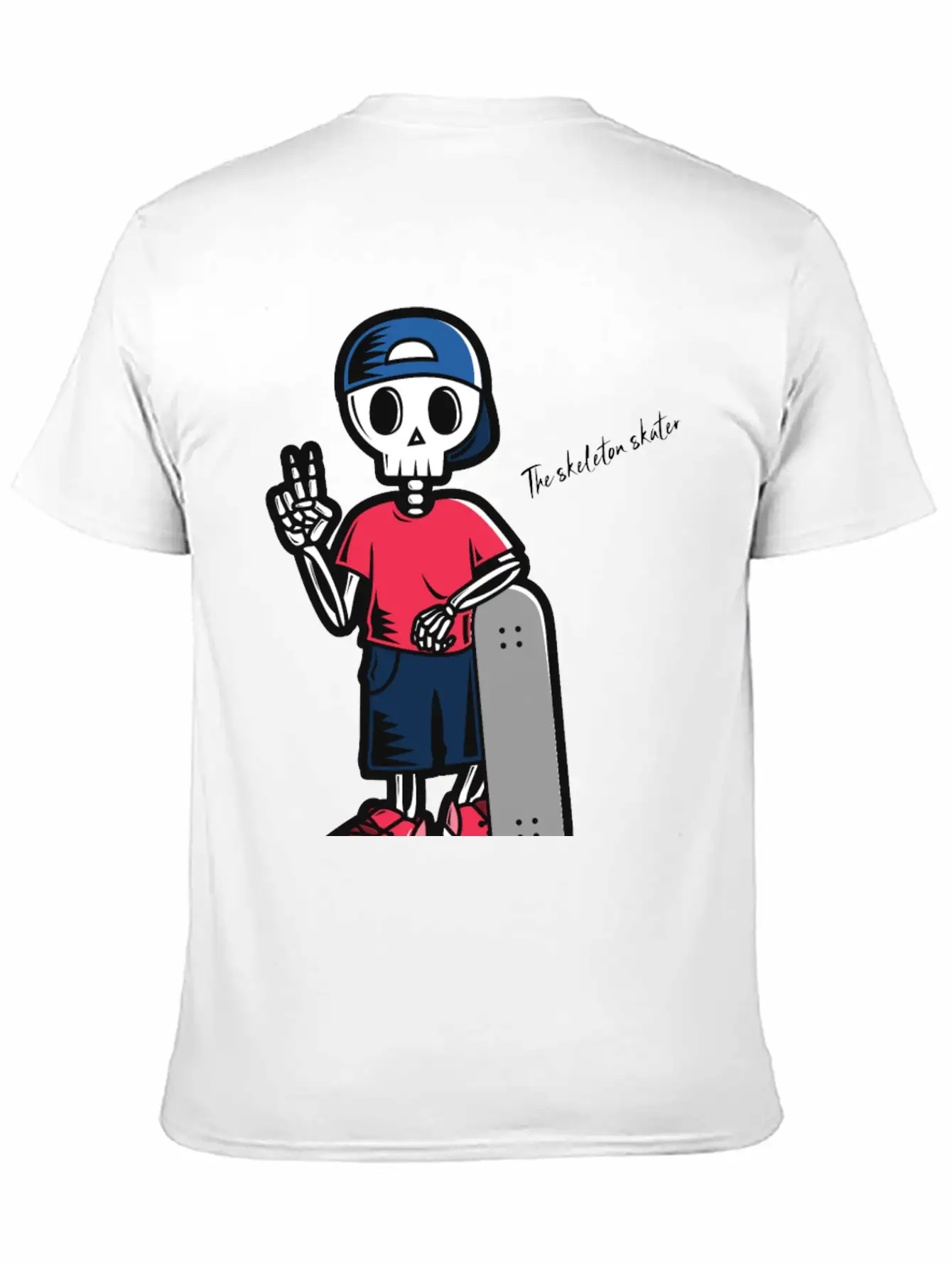 The Skeleton Skater Lightweight Cotton T-Shirt – Daily Comfort Graphic Shirt