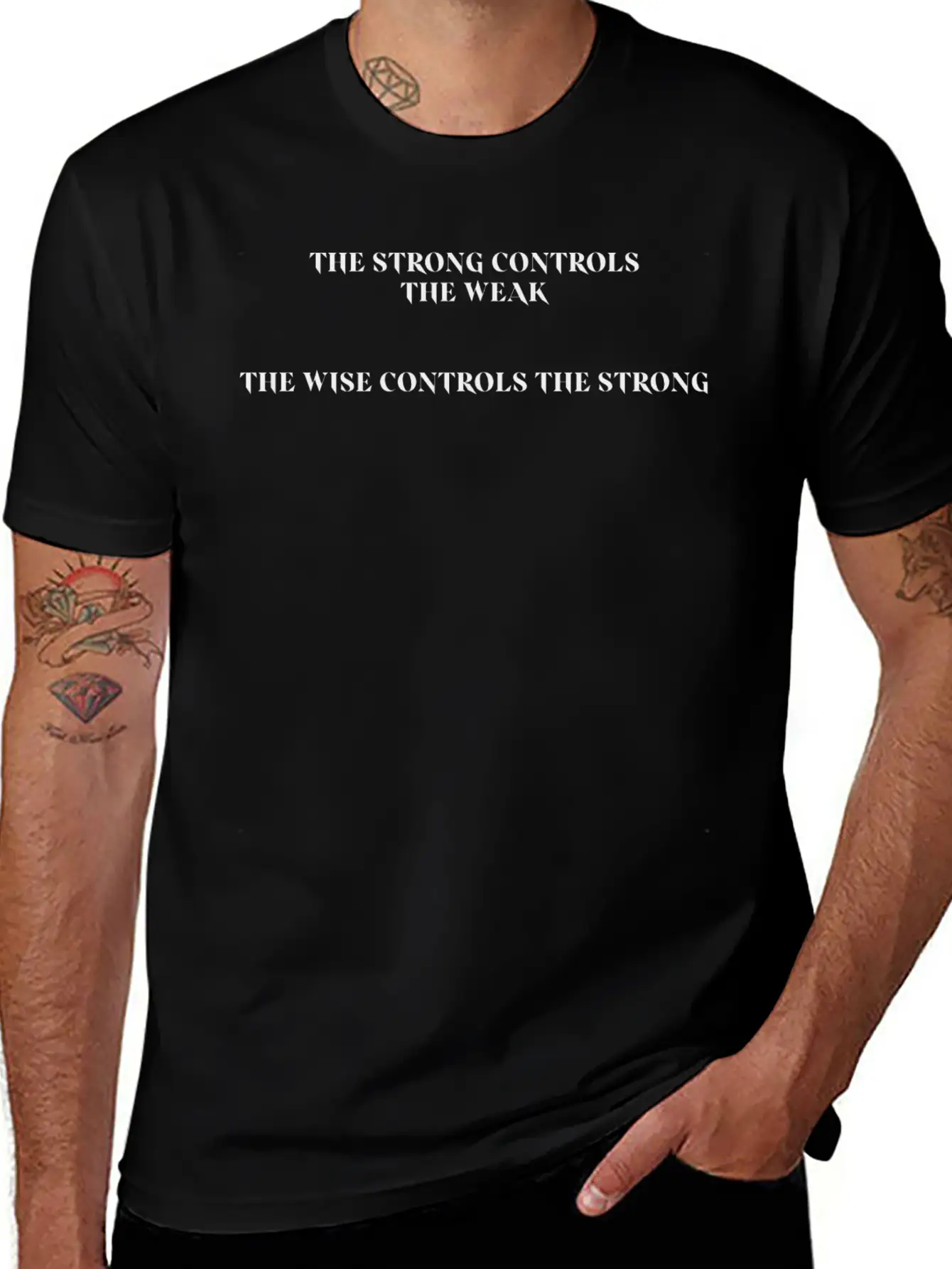 THE STRONG CONTROLS THE WEAK Unisex Casual T-Shirt – Clean Design For Daily Comfort