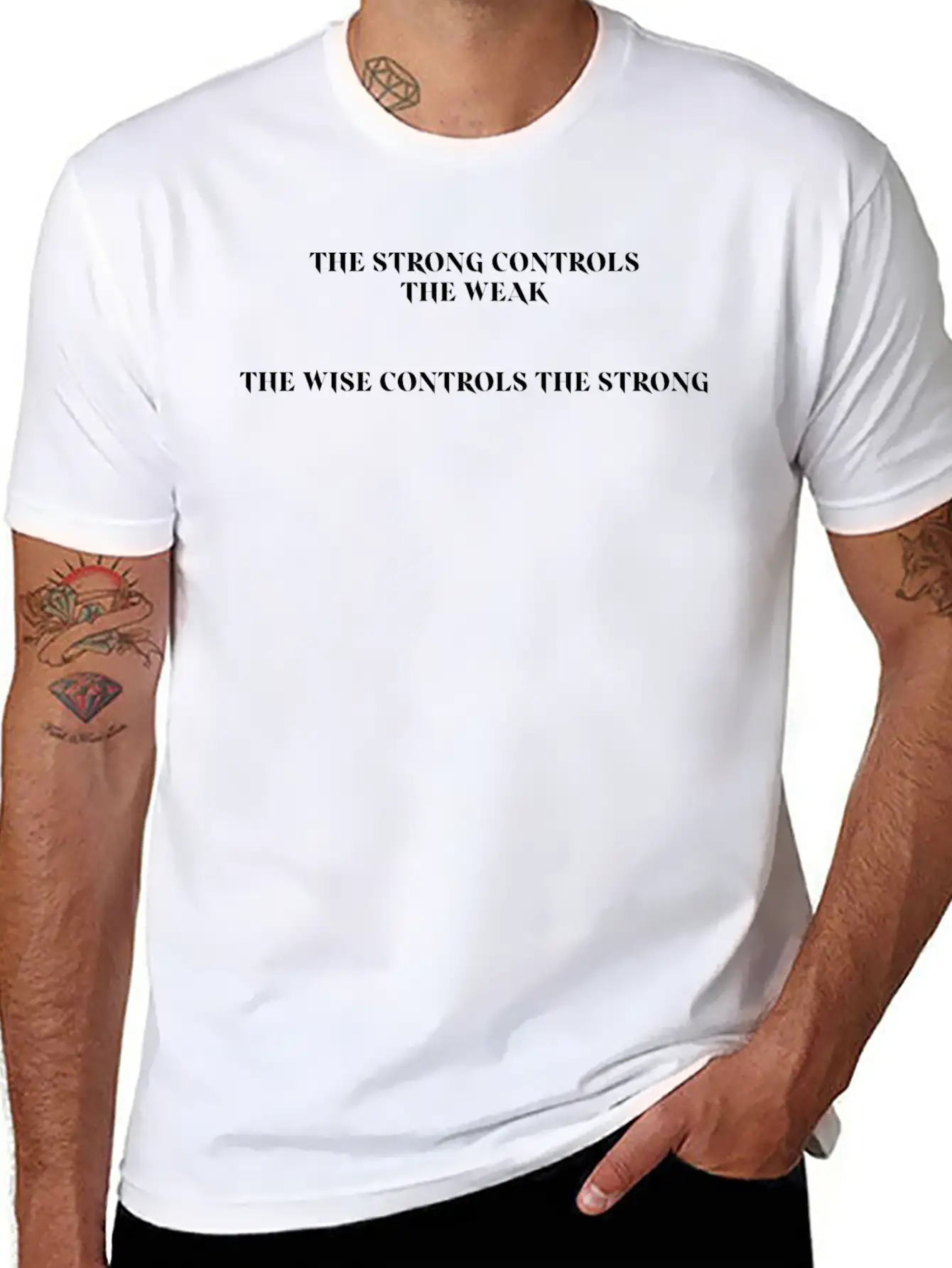 THE STRONG CONTROLS THE WEAK Unisex Casual T-Shirt – Clean Design For Daily Comfort