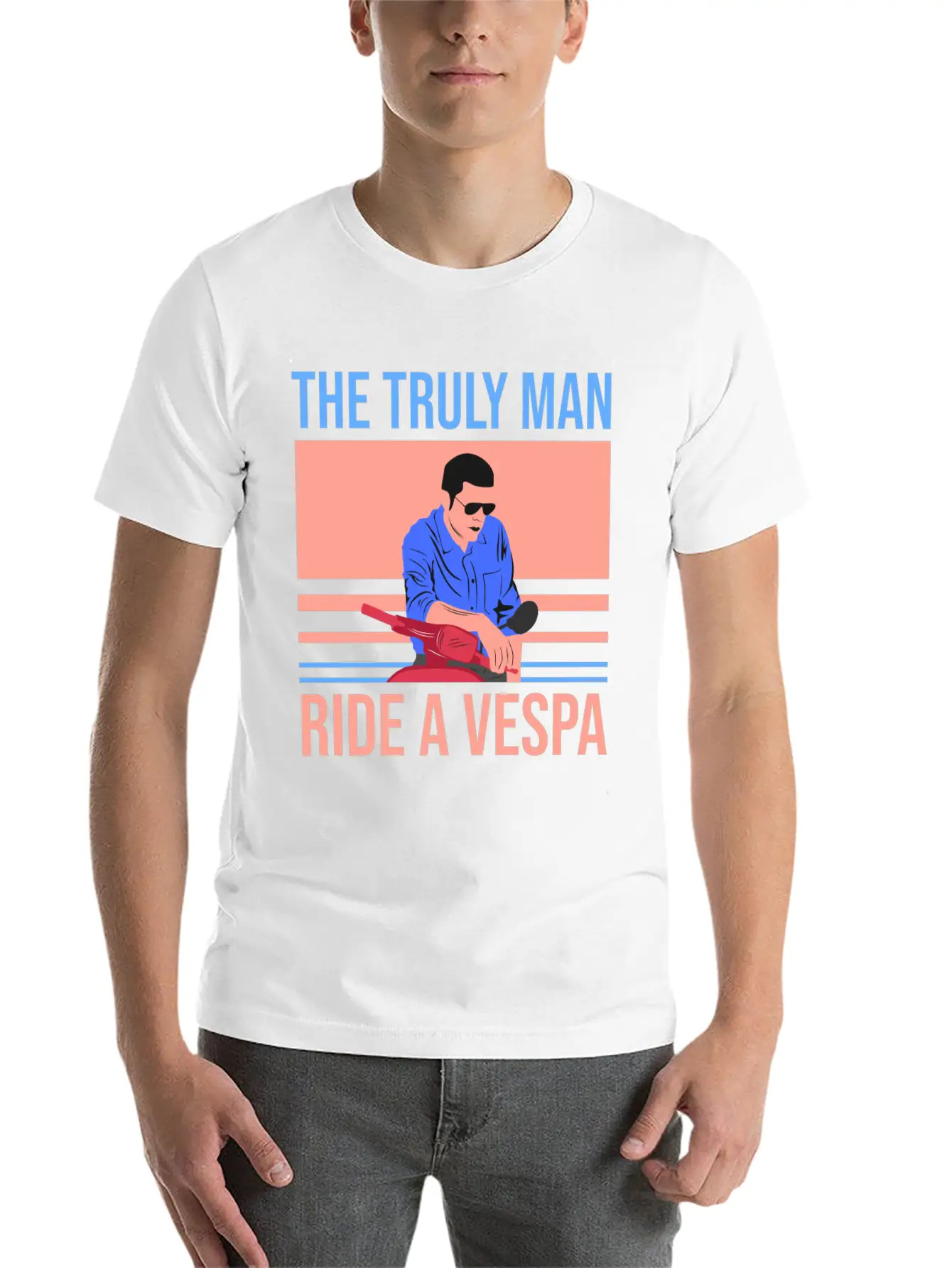 The Truly Man Ride A Vespa Modern Fit Casual T-Shirt – Clean And Versatile Design
