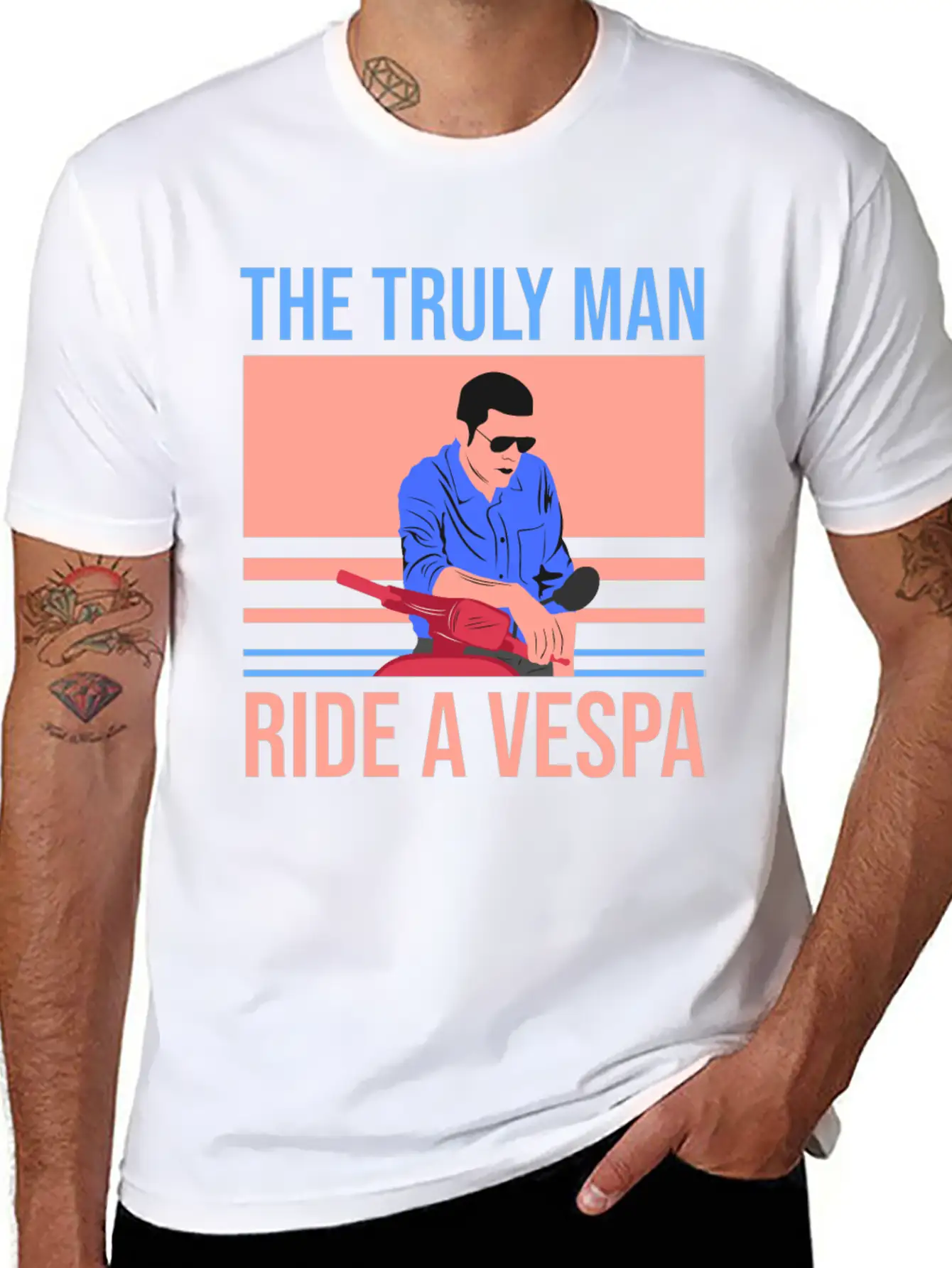 The Truly Man Ride A Vespa Modern Fit Casual T-Shirt – Clean And Versatile Design