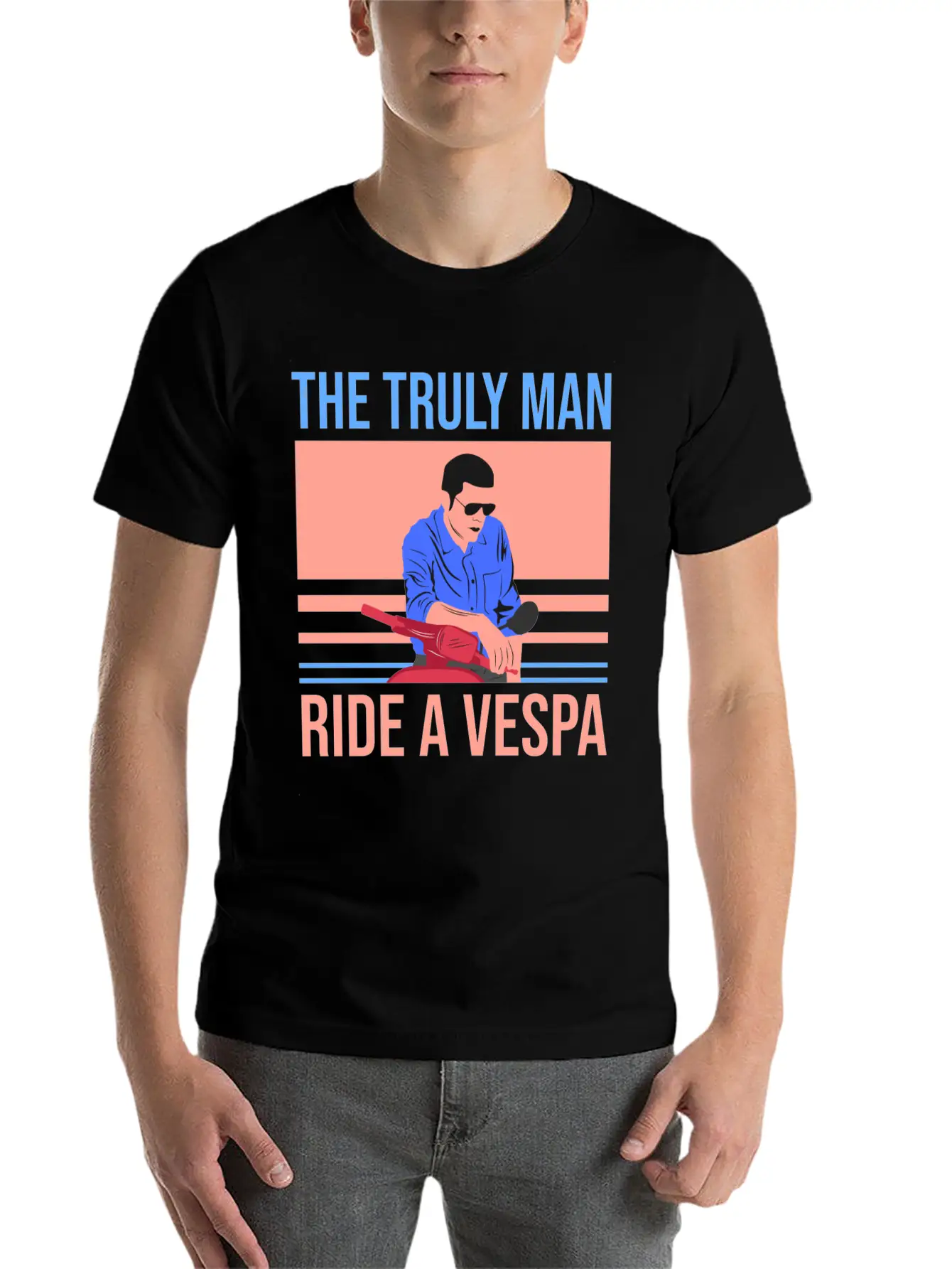 The Truly Man Ride A Vespa Modern Fit Casual T-Shirt – Clean And Versatile Design