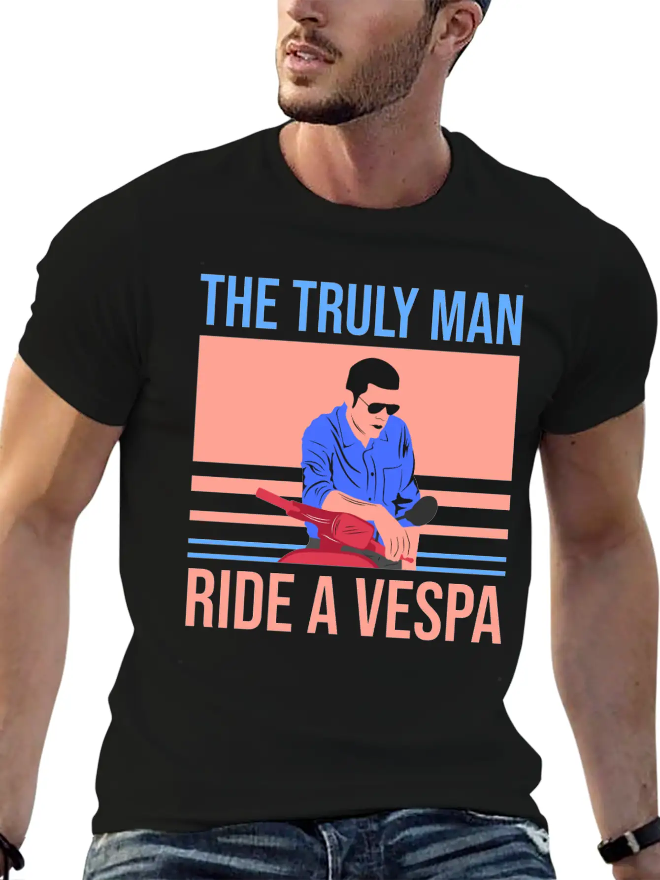 The Truly Man Ride A Vespa Modern Fit Casual T-Shirt – Clean And Versatile Design