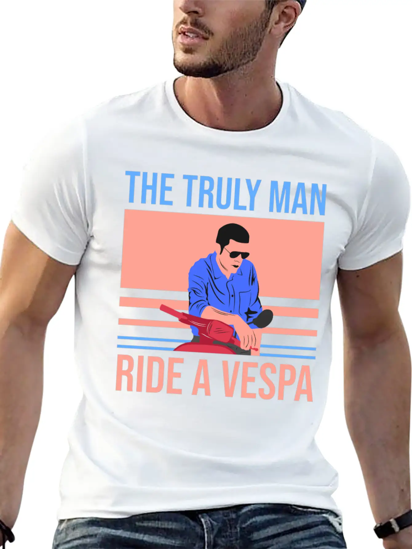 The Truly Man Ride A Vespa Modern Fit Casual T-Shirt – Clean And Versatile Design