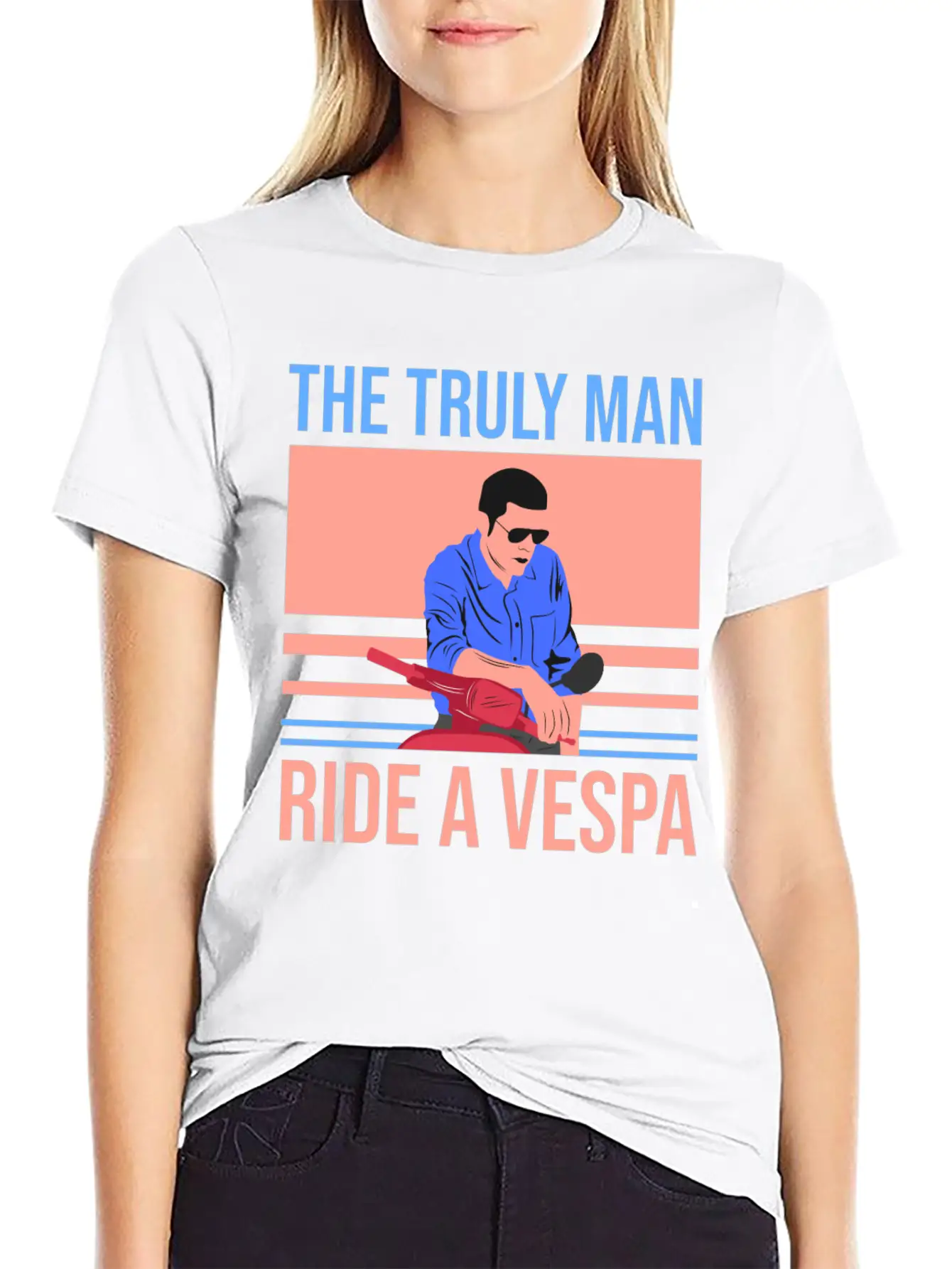 The Truly Man Ride A Vespa Modern Fit Casual T-Shirt – Clean And Versatile Design