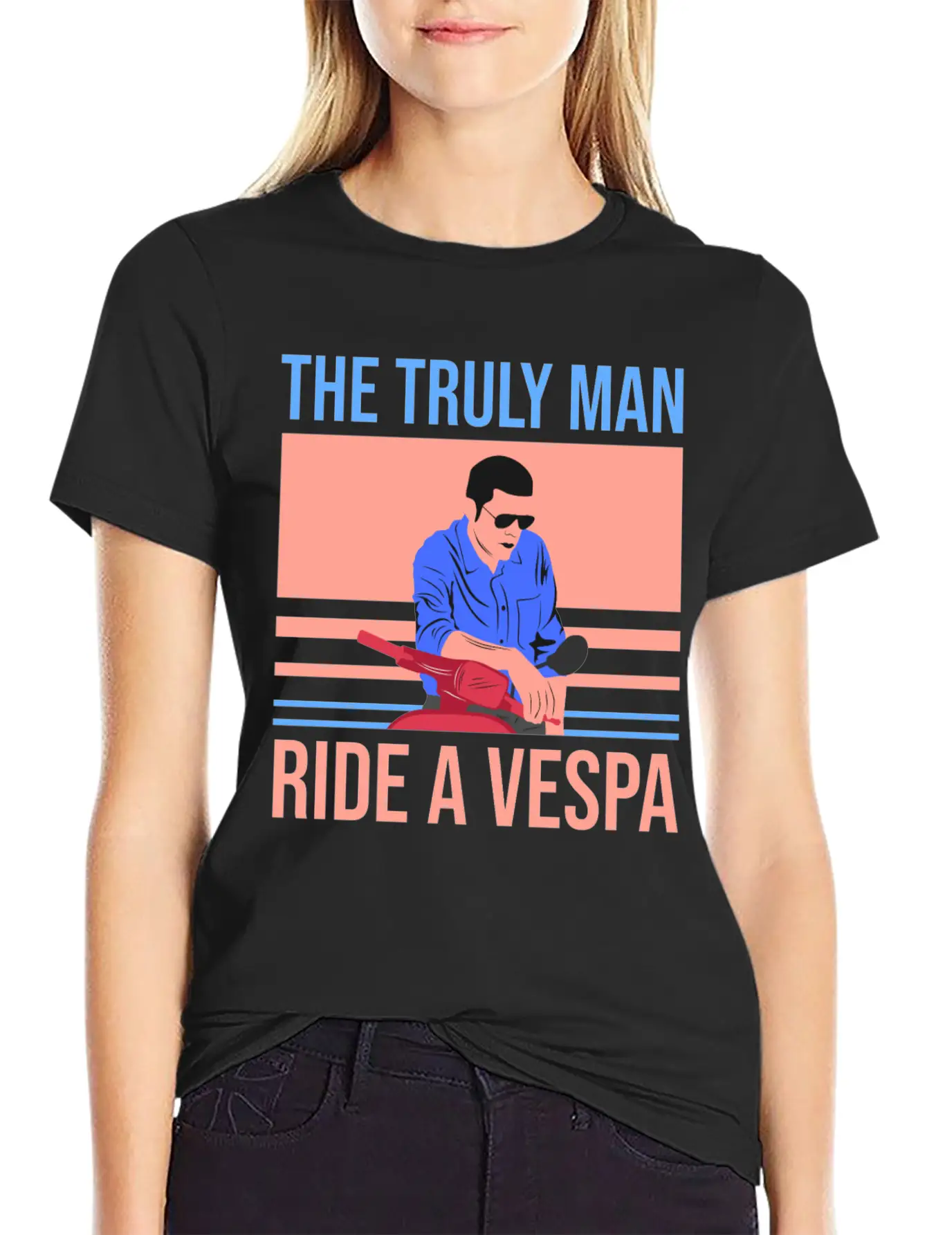 The Truly Man Ride A Vespa Modern Fit Casual T-Shirt – Clean And Versatile Design