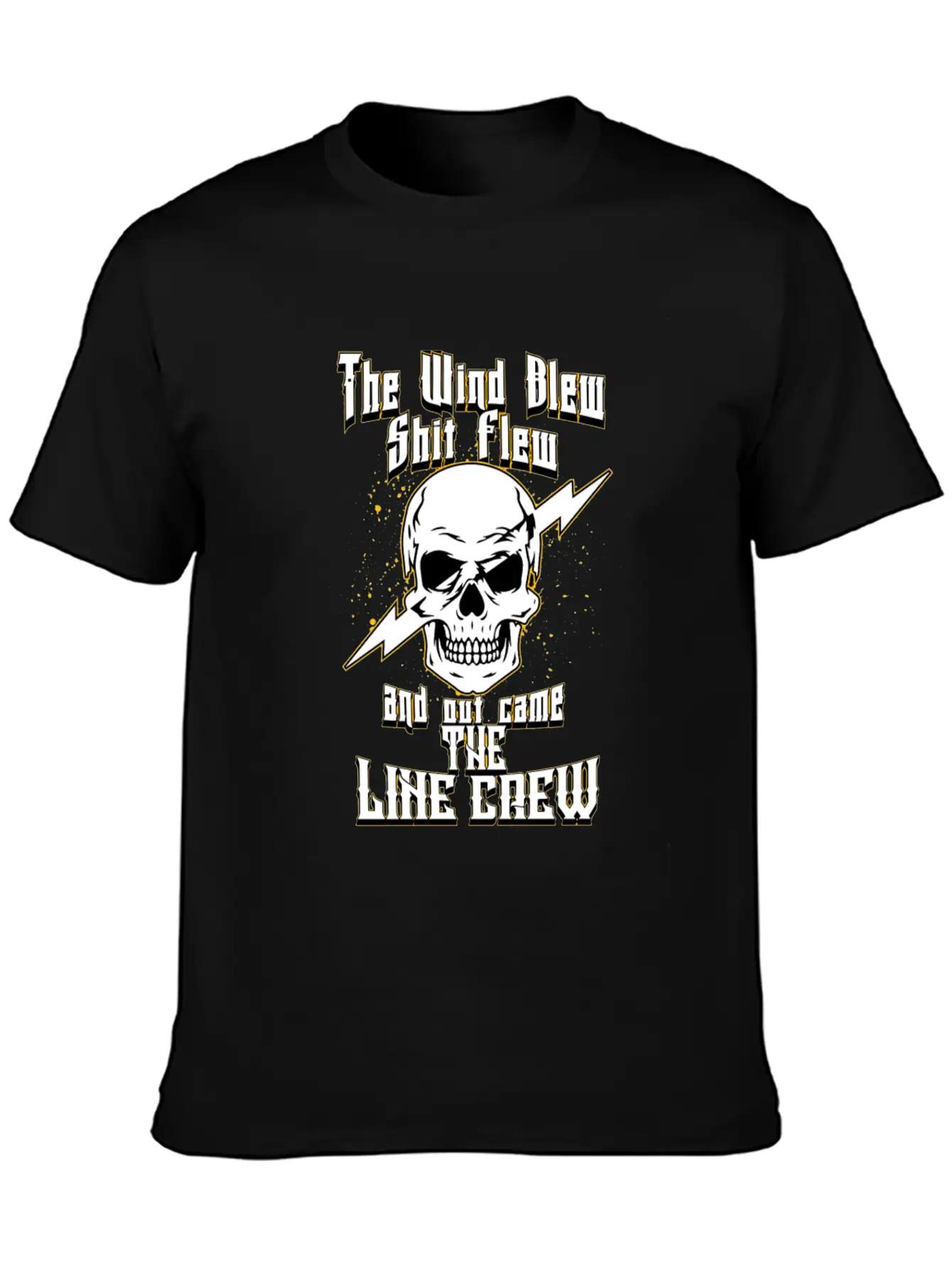 The Wind Blew And Out Came The Line Crew Essential Basic Graphic T-Shirt – Daily Comfort In Soft Cotton