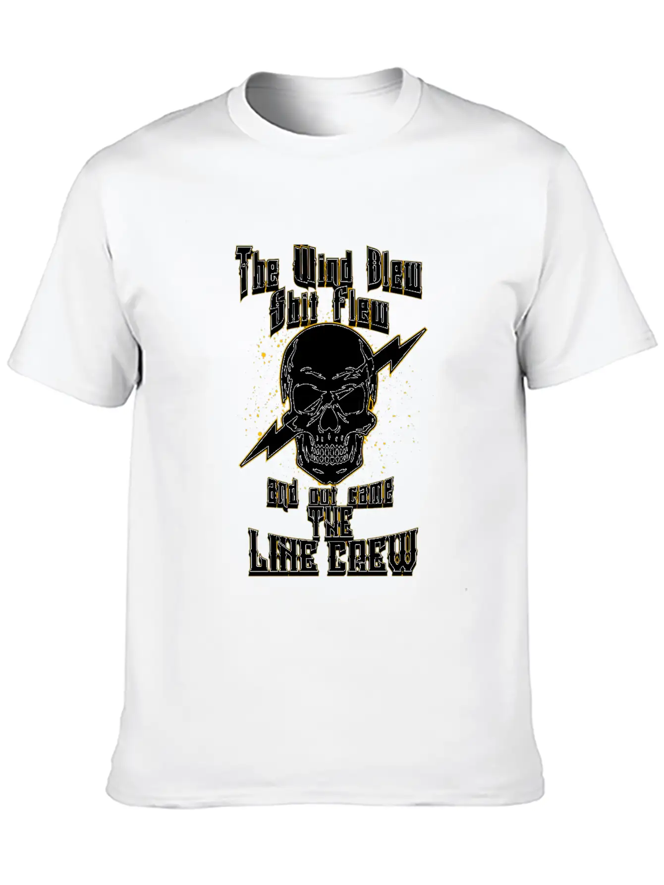 The Wind Blew And Out Came The Line Crew Essential Basic Graphic T-Shirt – Daily Comfort In Soft Cotton