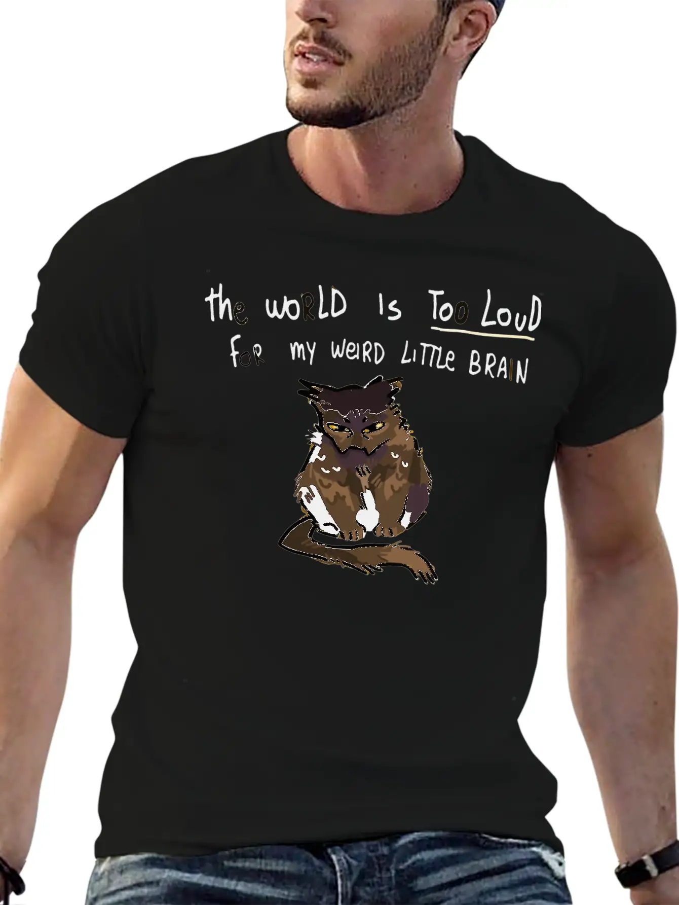 The World Is Too Loud For My Weird Little Brain Stylish Everyday T-Shirt – Unisex Basic Cotton Tee