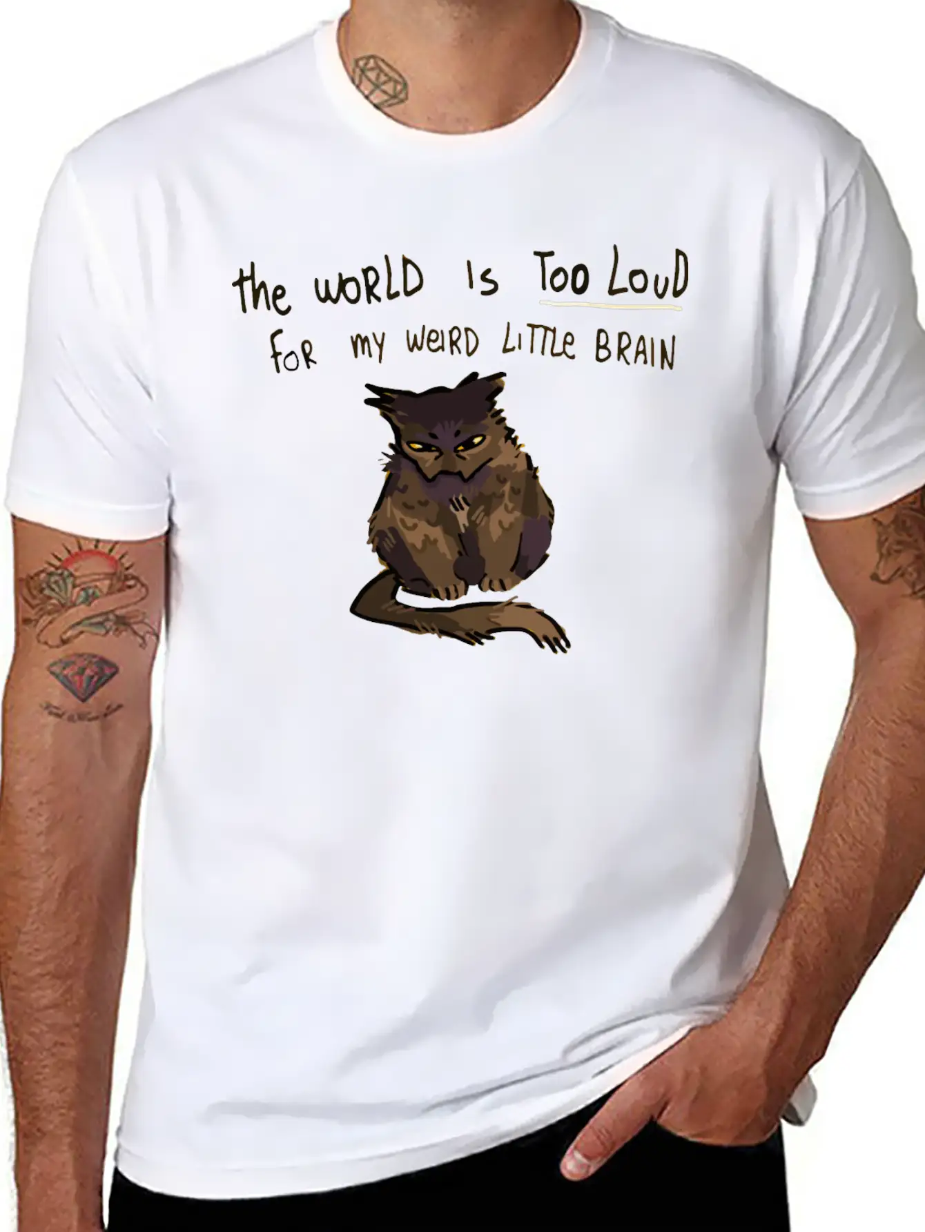 The World Is Too Loud For My Weird Little Brain Stylish Everyday T-Shirt – Unisex Basic Cotton Tee