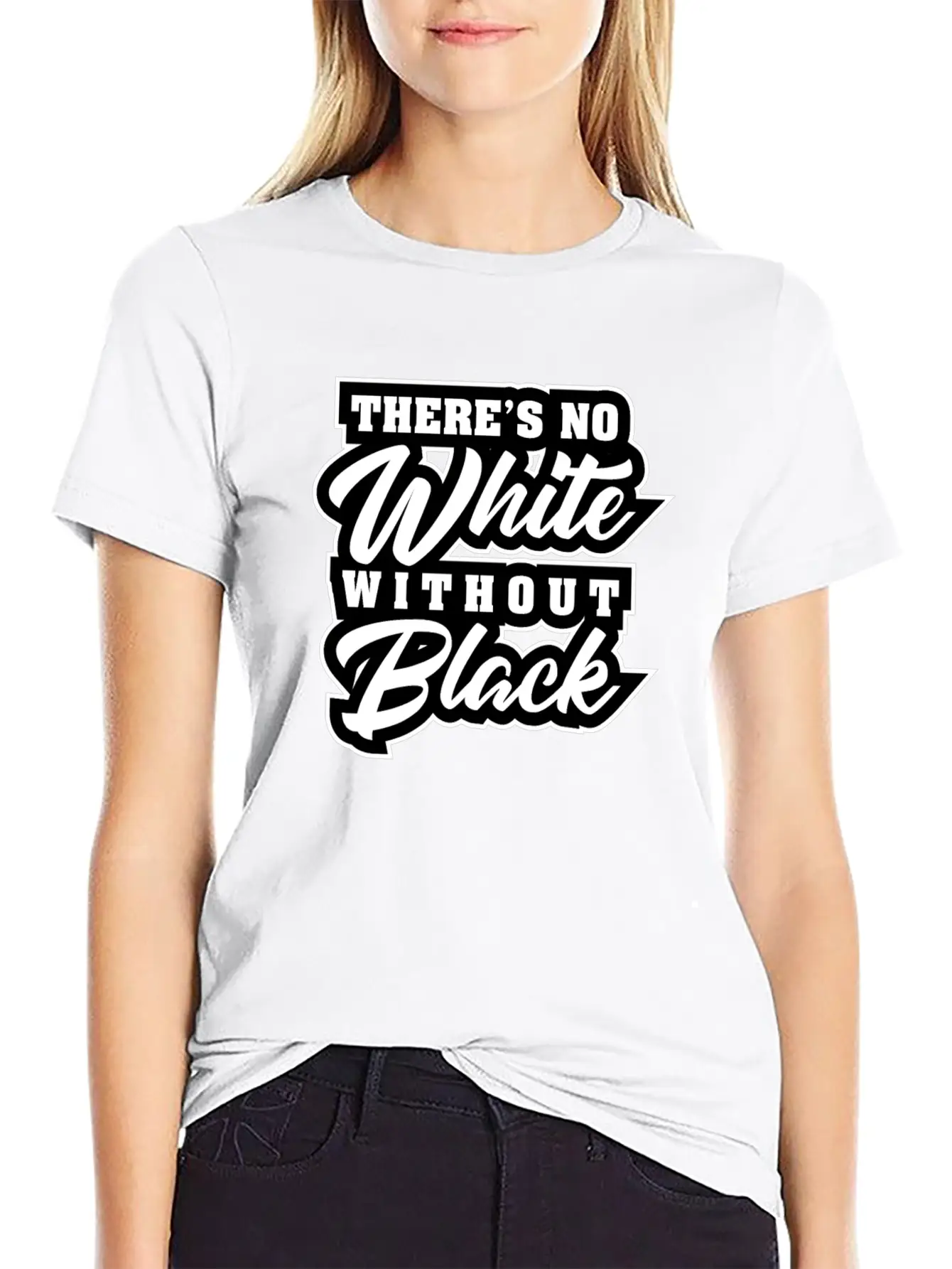 There Is No White Without Black Unisex Casual T-Shirt – Clean Design For Daily Comfort